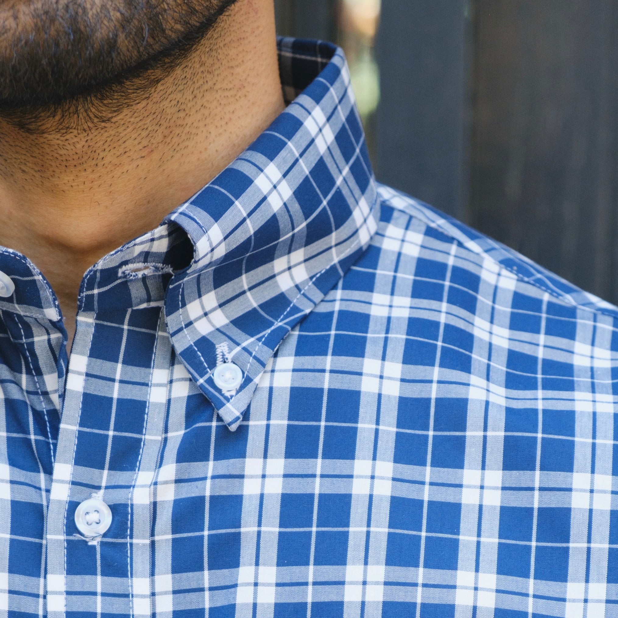 REGAL BLUE AND WHITE CHECKERED SHIRT