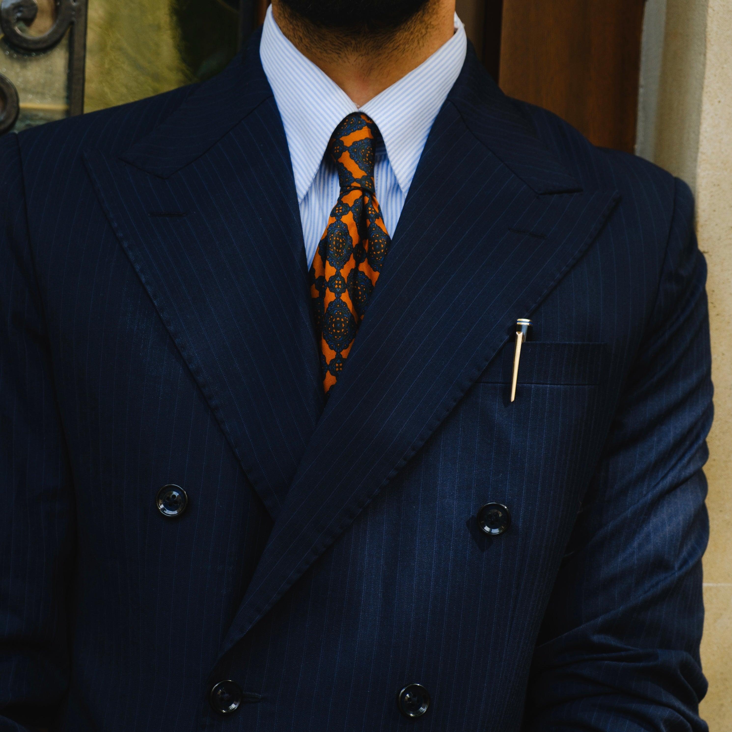 SIGNATURE NAVY PINSTRIPE SUPER 160's SUIT