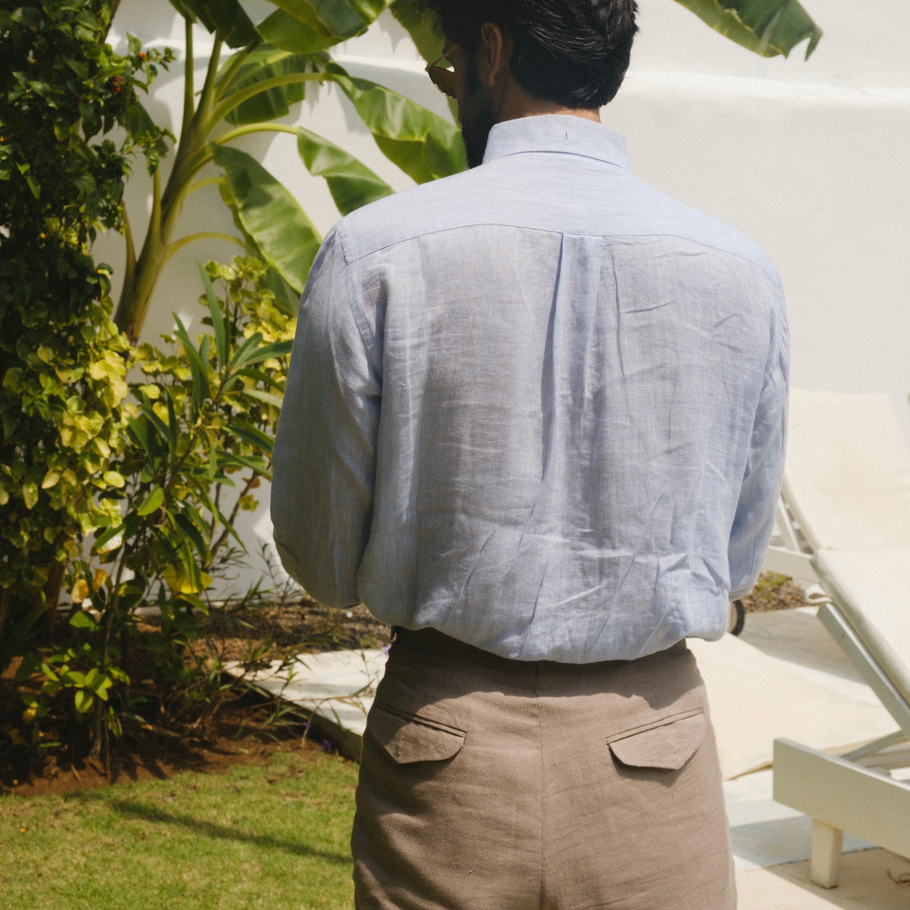 PORTOFINO POWDER BLUE LINEN SHIRT