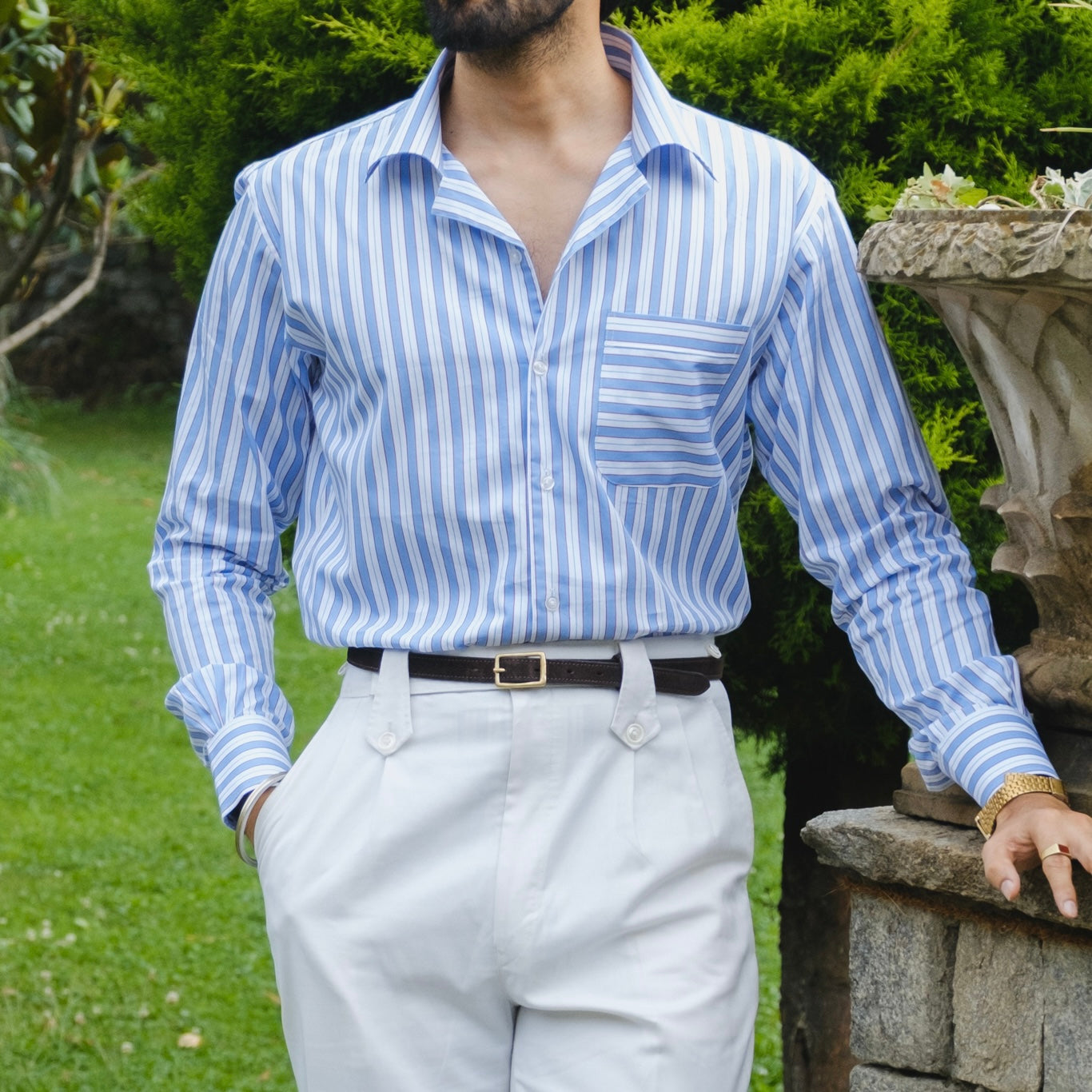 MARATEA CAPRI POCKET CUBAN COLLAR SHIRT