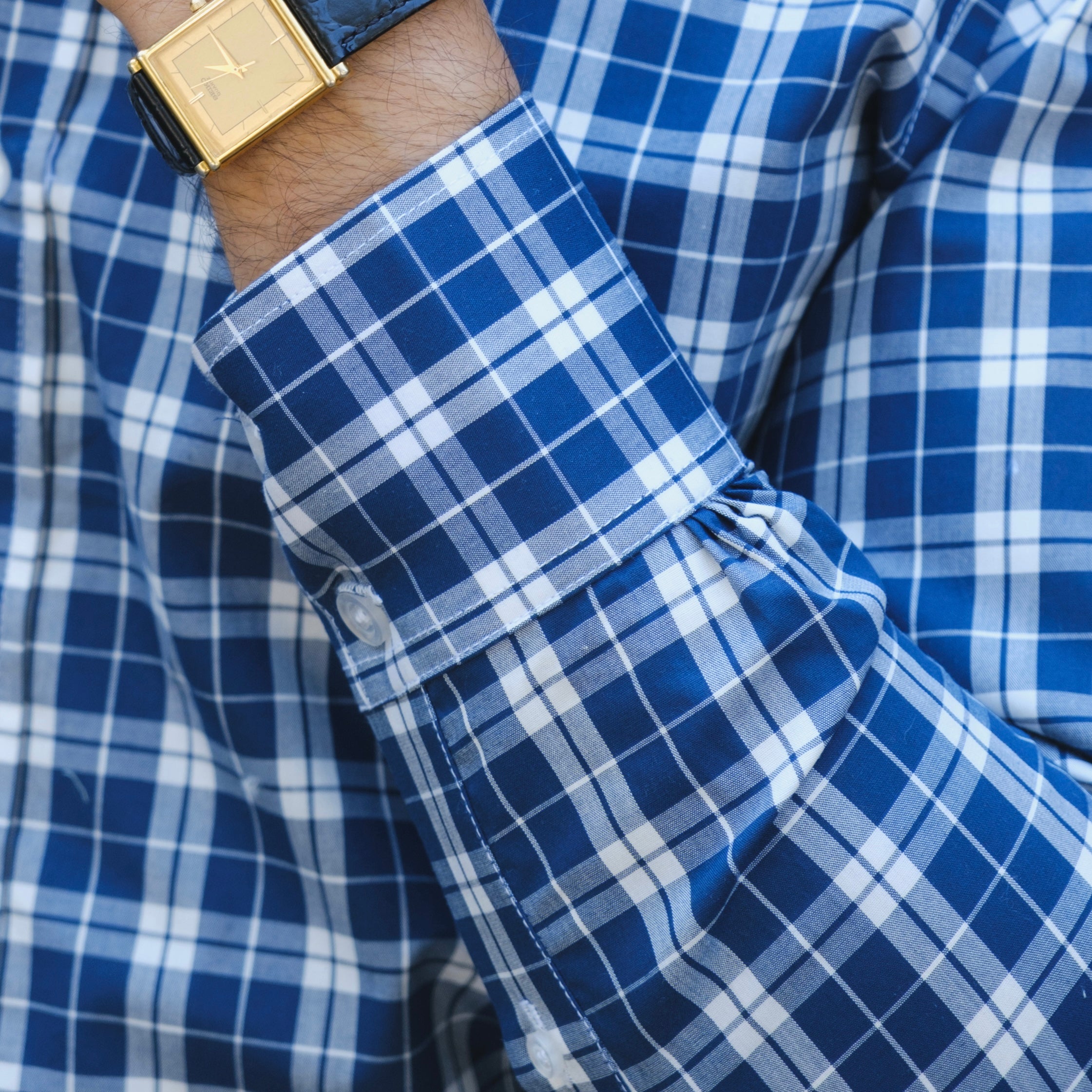 REGAL BLUE AND WHITE CHECKERED SHIRT