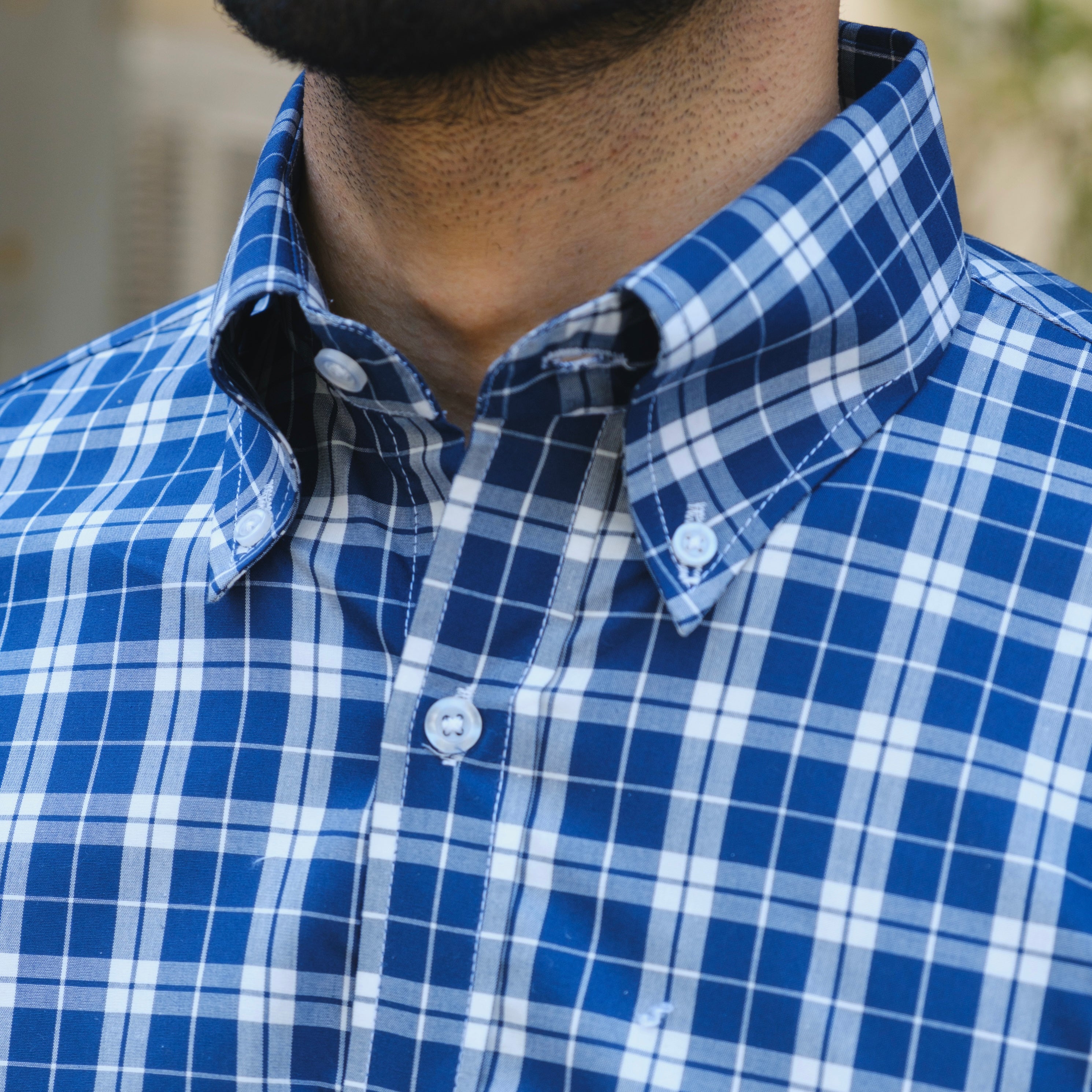 REGAL BLUE AND WHITE CHECKERED SHIRT