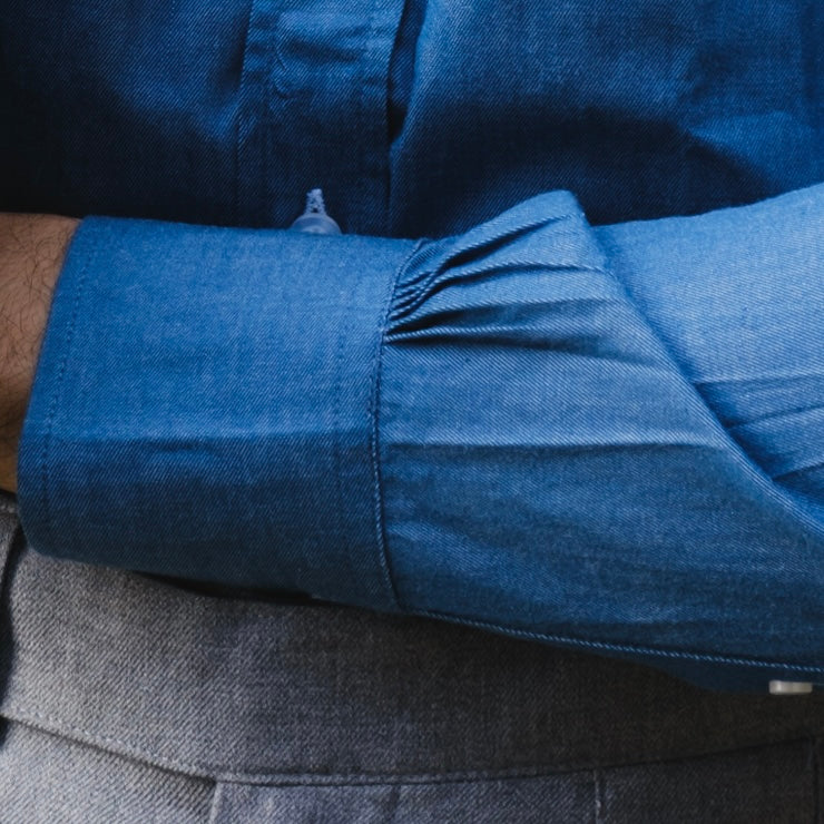 MONTEZEMOLO DENIM BUTTON DOWN SHIRT