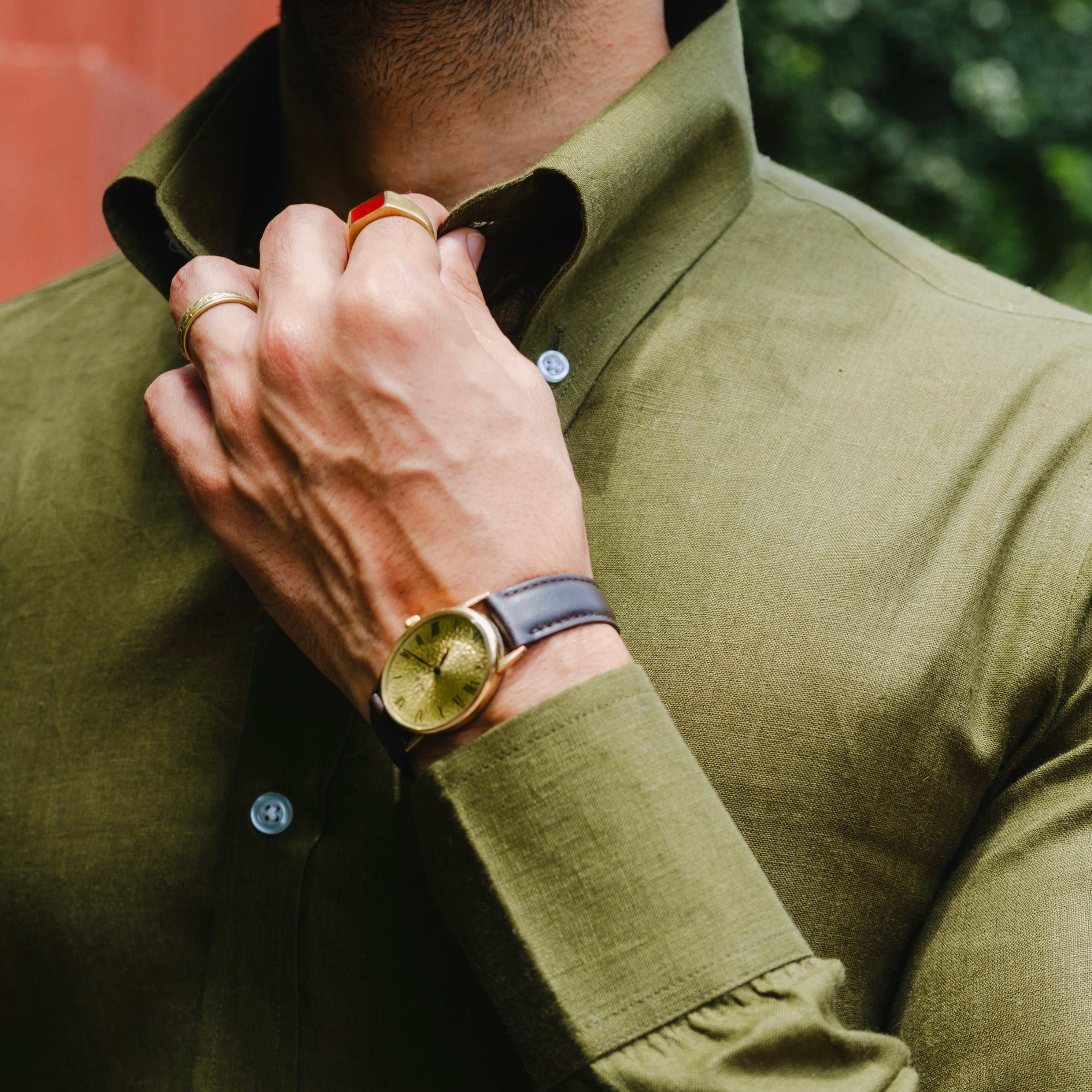 OLIVETO LINEN BUTTON DOWN SHIRT
