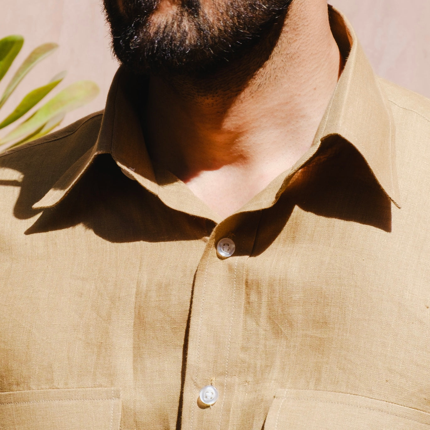MARRAKECH SANDSTONE DOUBLE POCKET LINEN SHIRT