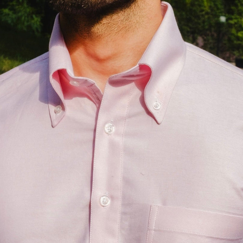 BERGAMO LIGHT PINK OXFORD BUTTON-DOWN POLO SHIRT