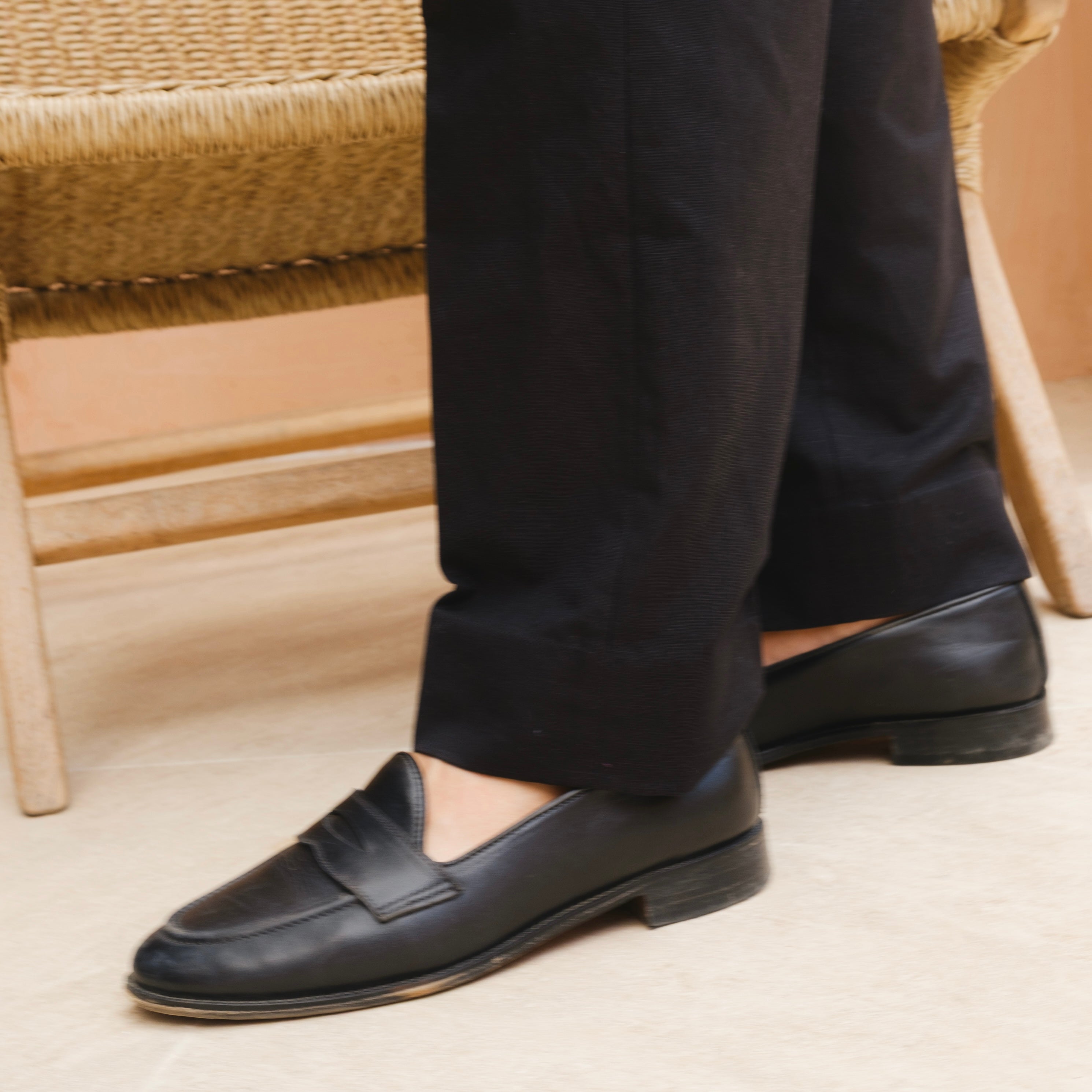 CARLO BLACK LINEN GURKHA PANTS