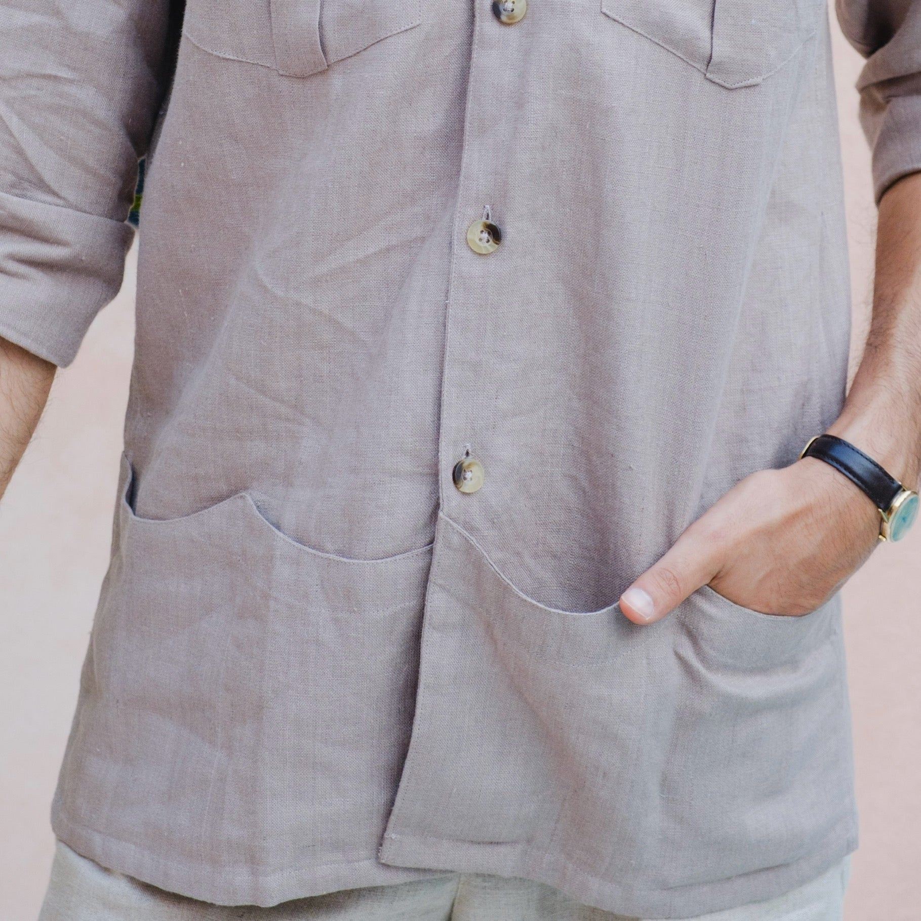 PATRIMONIO RADICI SAFARI LINEN JACKET