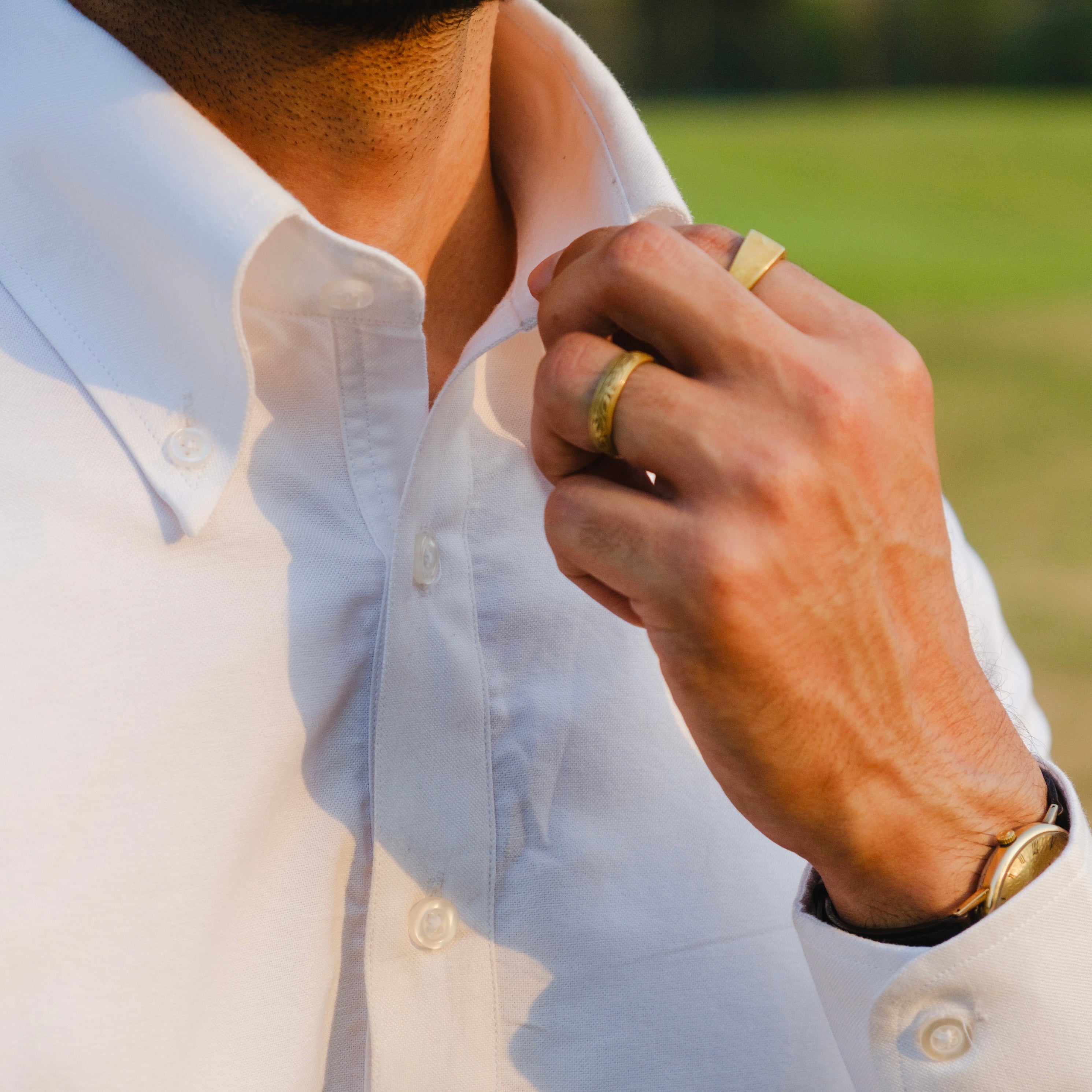 SAVOIA WHITE POLO BUTTON DOWN SHIRT