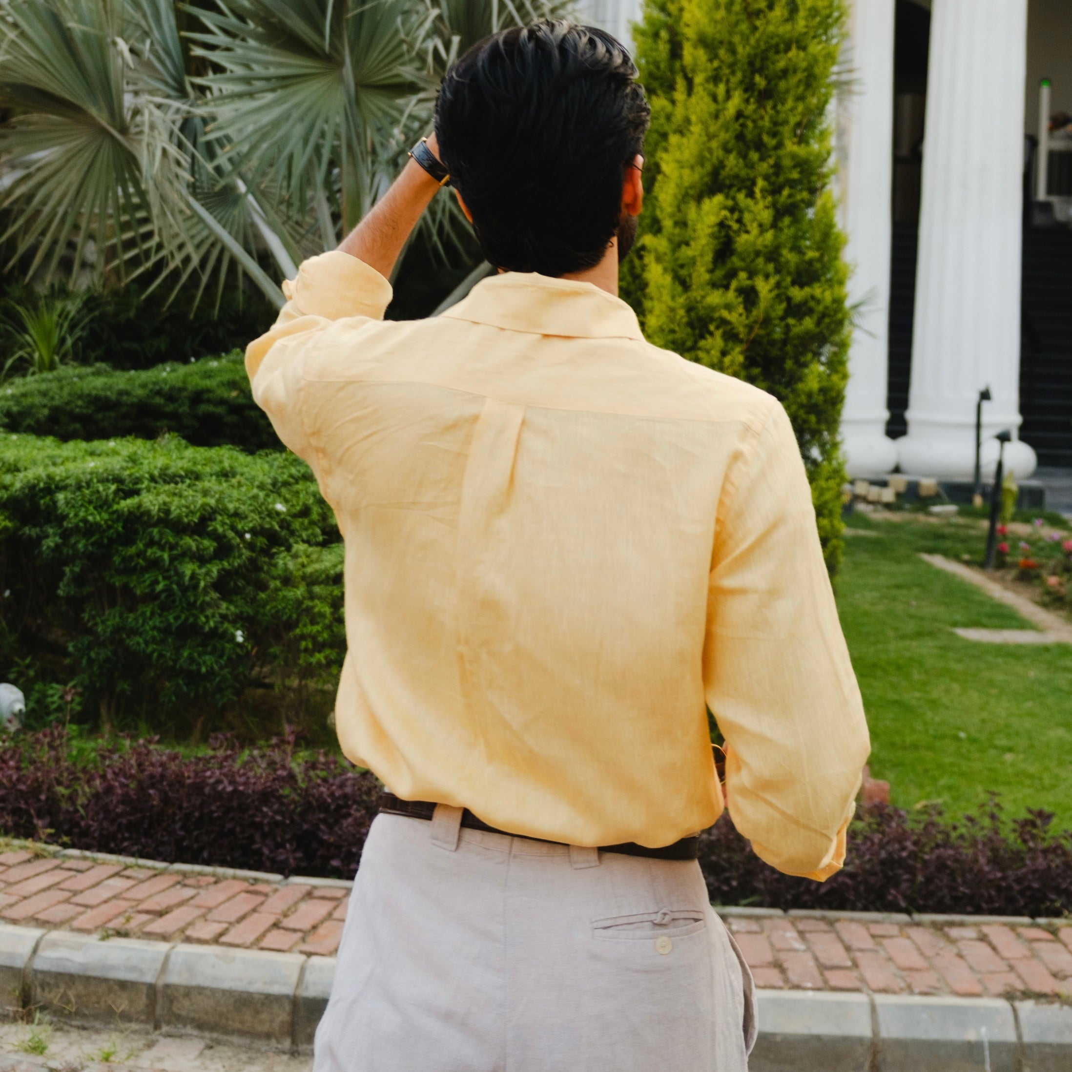 CESARE LIMONE YELLOW LINEN SHIRT