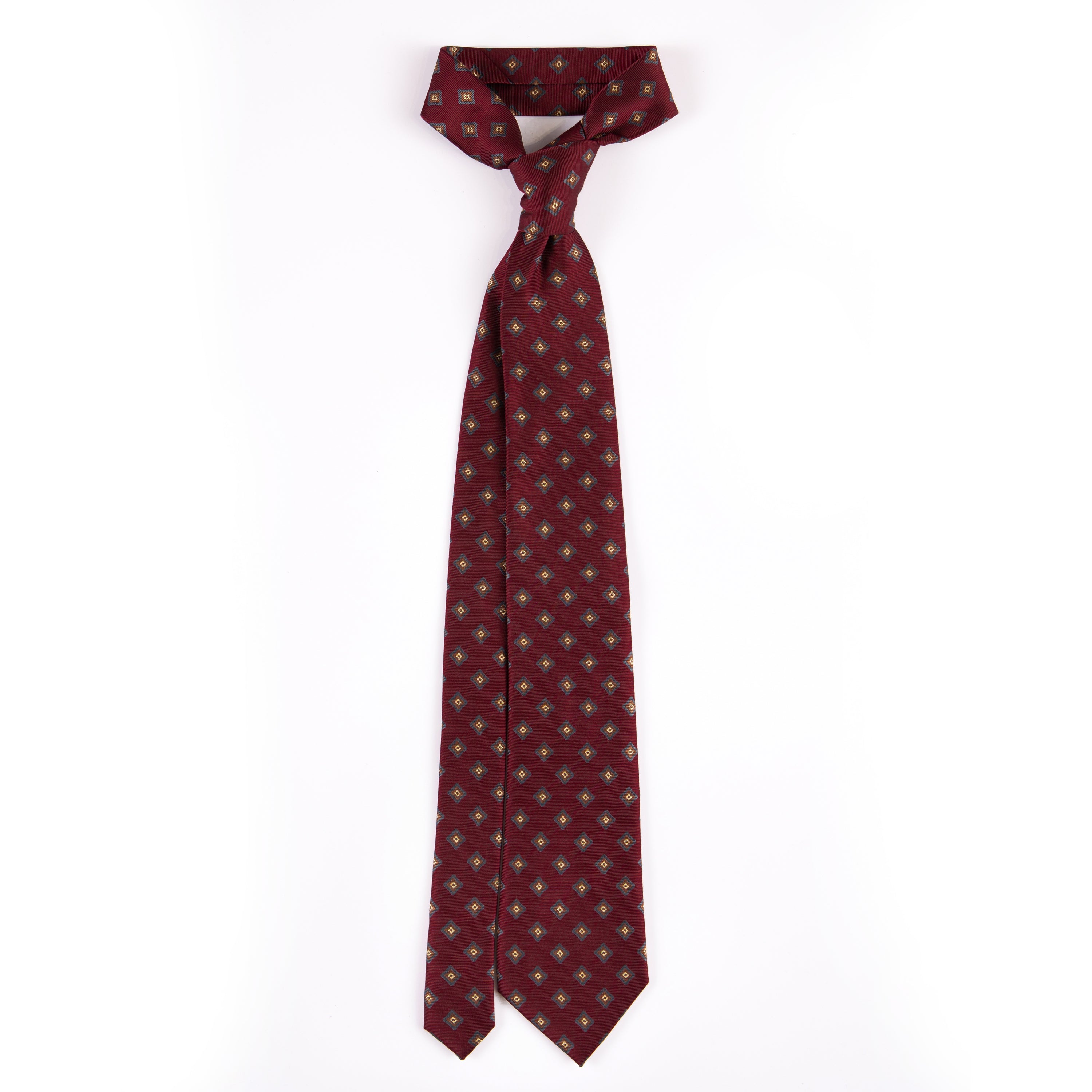 LUCCA FLORAL DIAMOND MADDER SILK TIE