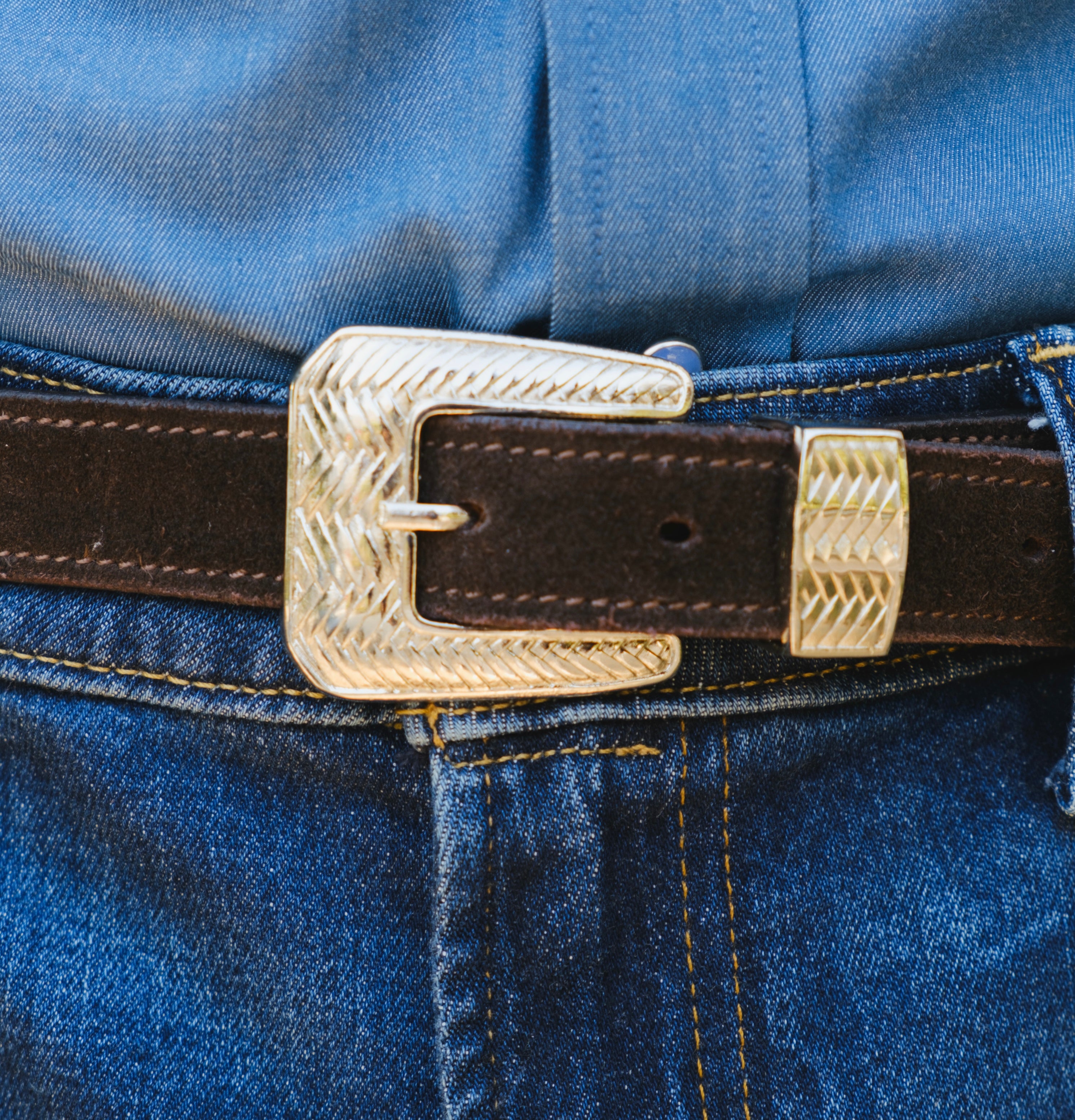 TERRANO BROWN SUEDE WESTERN BELT