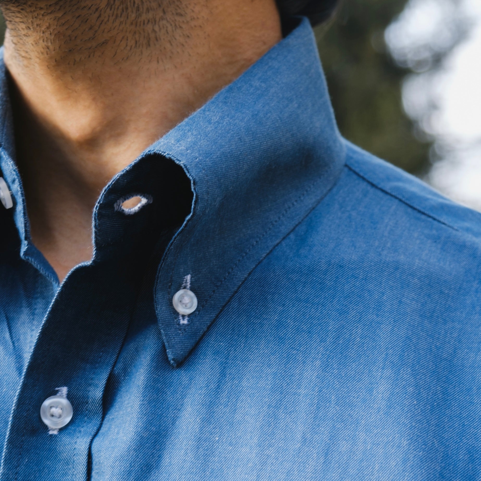MONTEZEMOLO DENIM BUTTON DOWN SHIRT