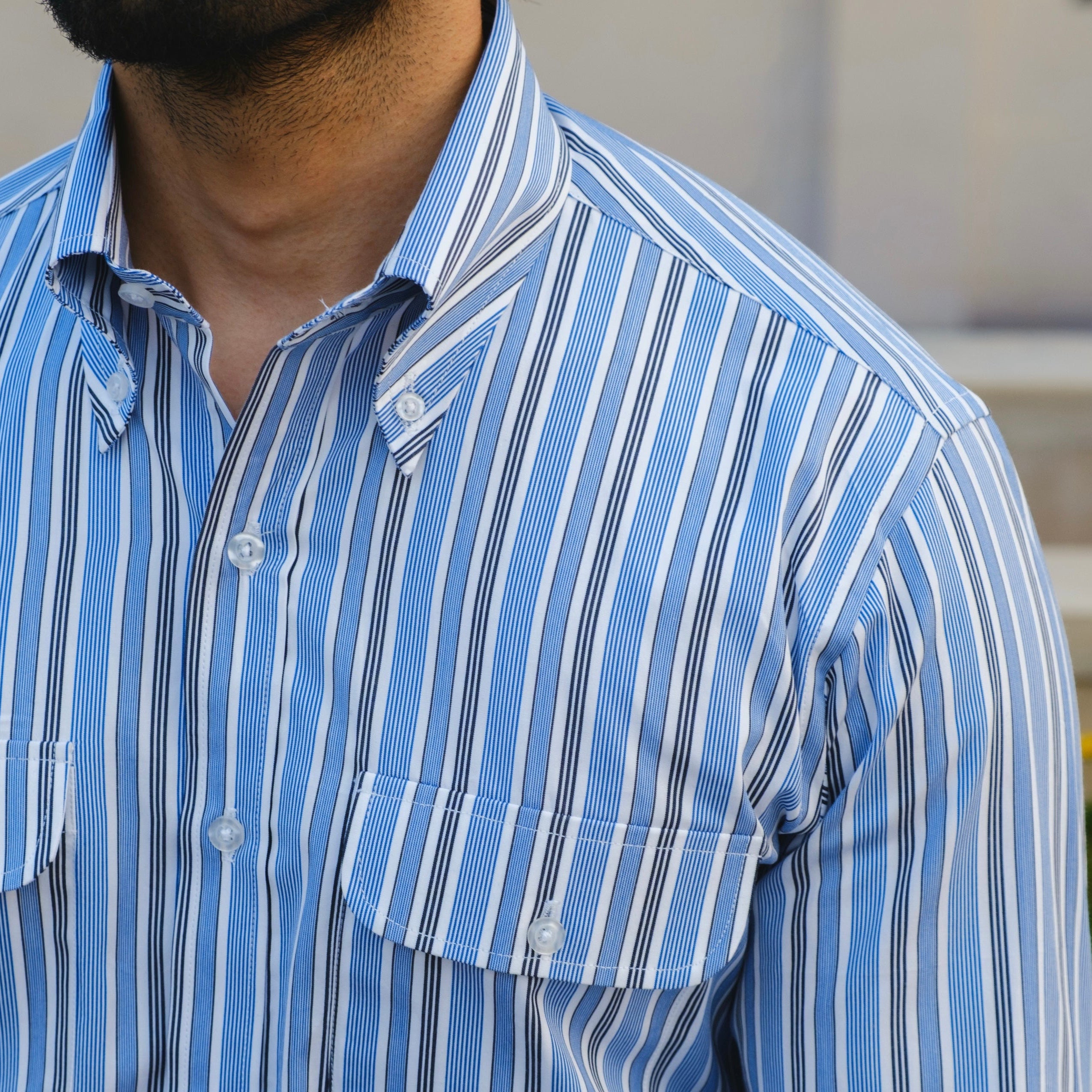FIESOLE STRIPED DOUBLE POCKET SHIRT