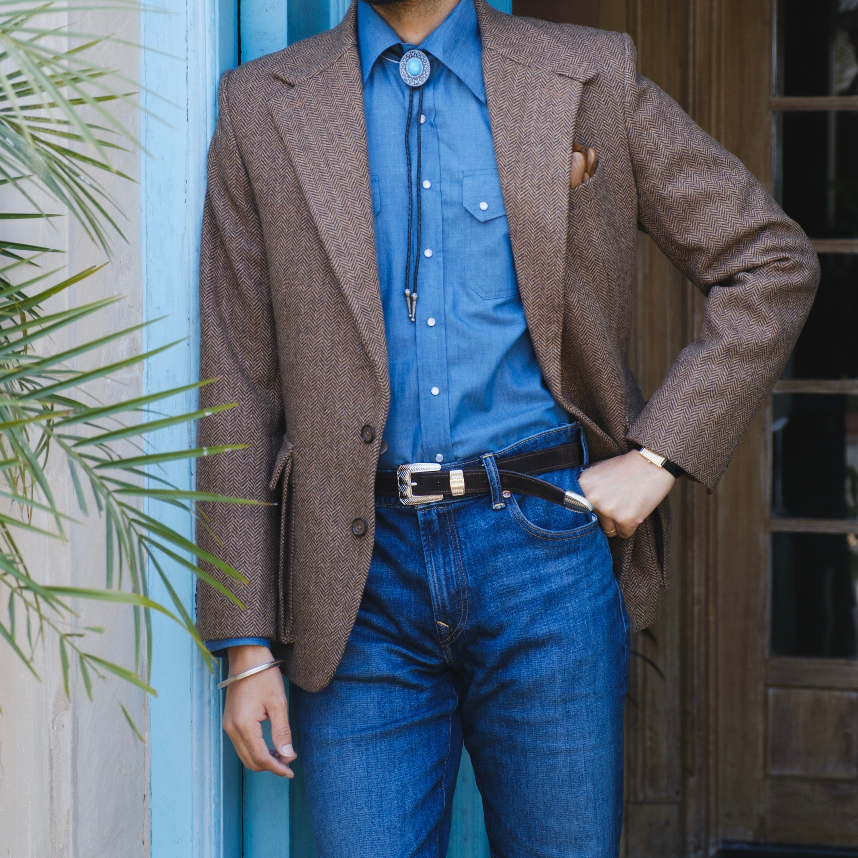 TERRANO BROWN SUEDE WESTERN BELT