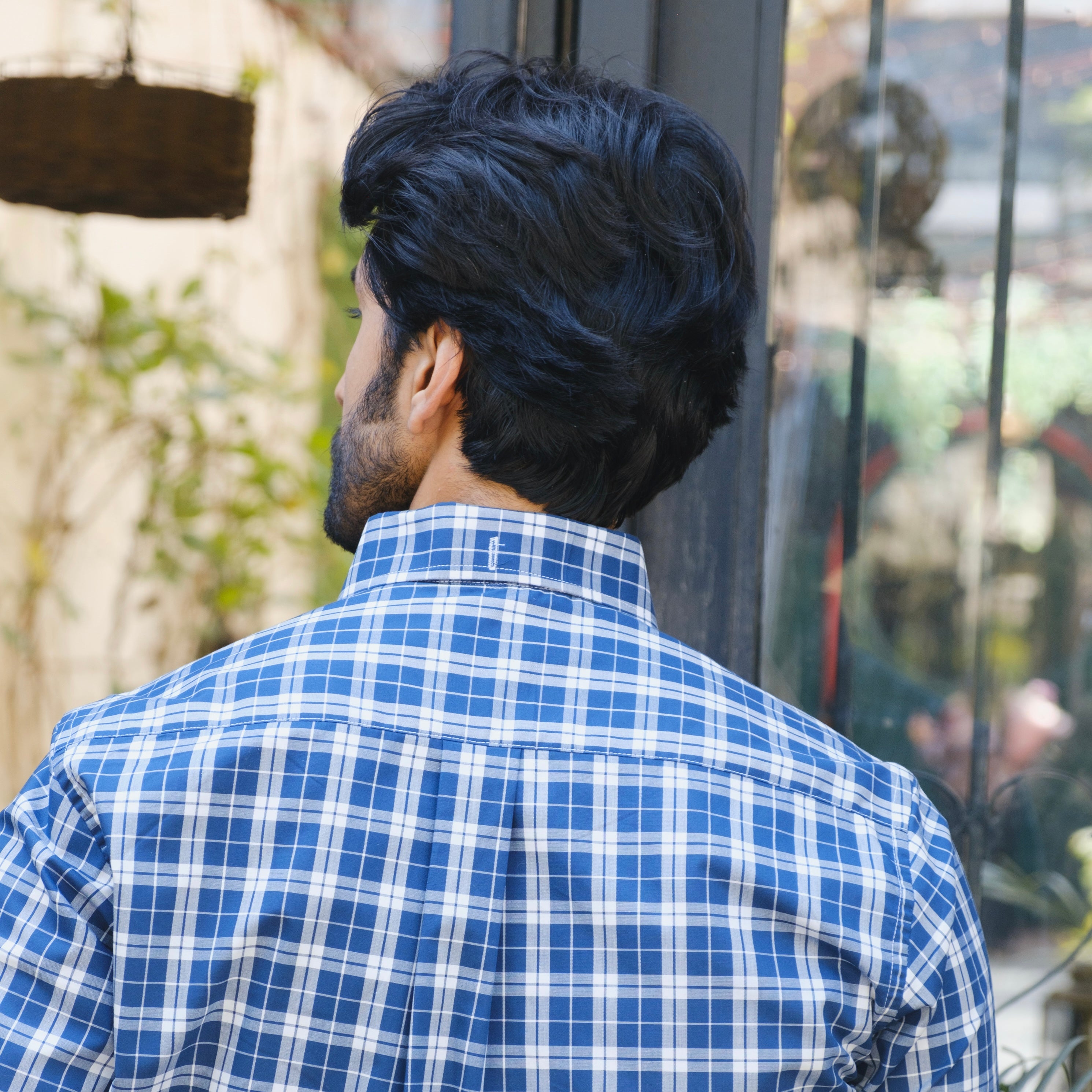 REGAL BLUE AND WHITE CHECKERED SHIRT