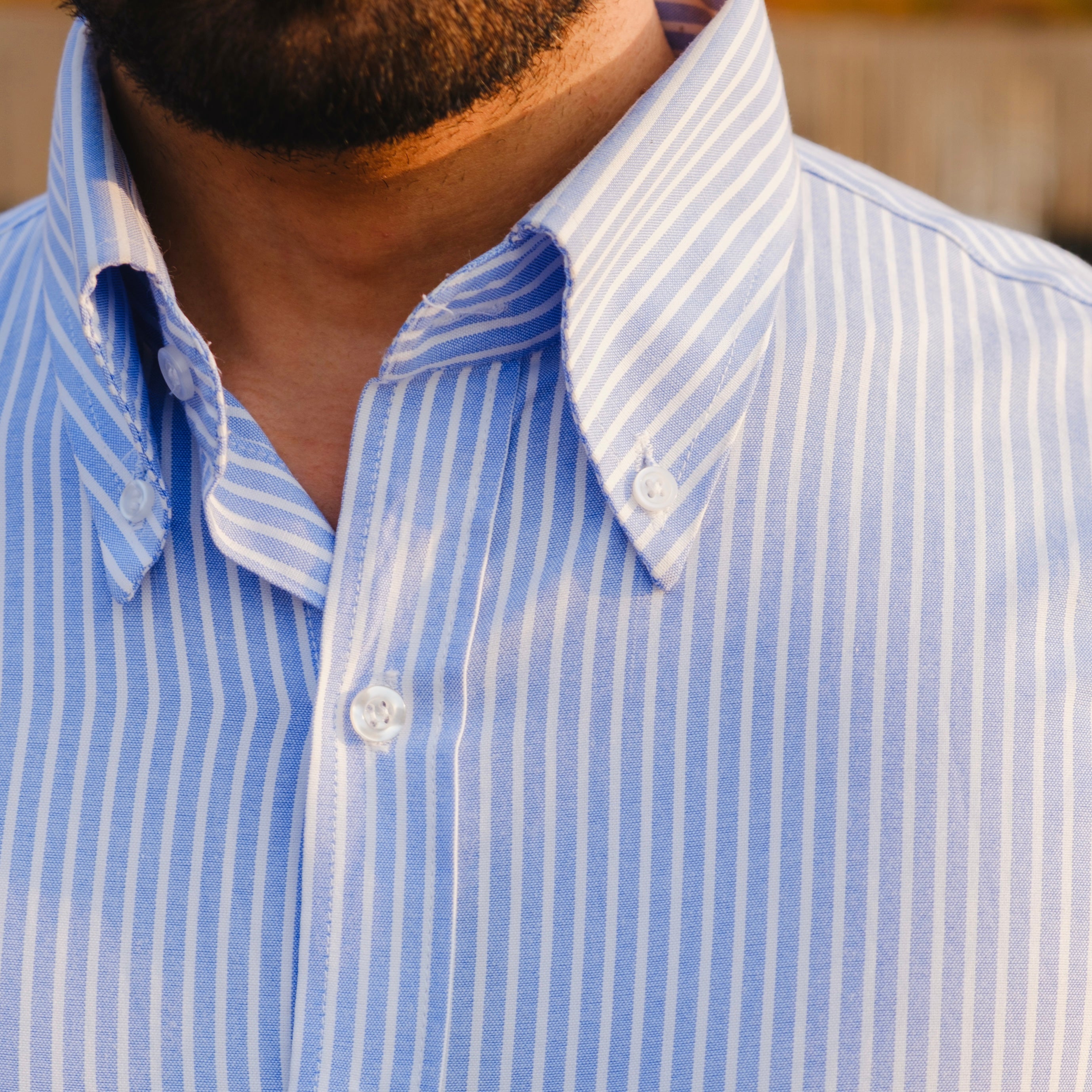 POSILLIPO SKY BLUE SIGNATURE STRIPED BUTTON DOWN SHIRT
