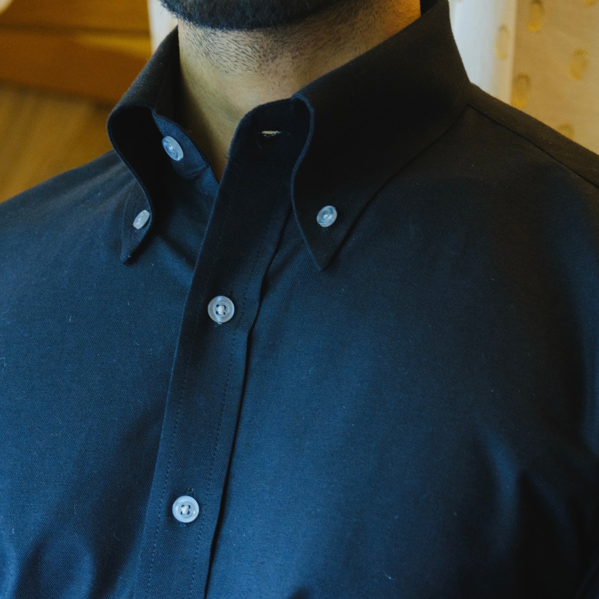 BORMIO BLACK OXFORD BUTTON-DOWN SHIRT
