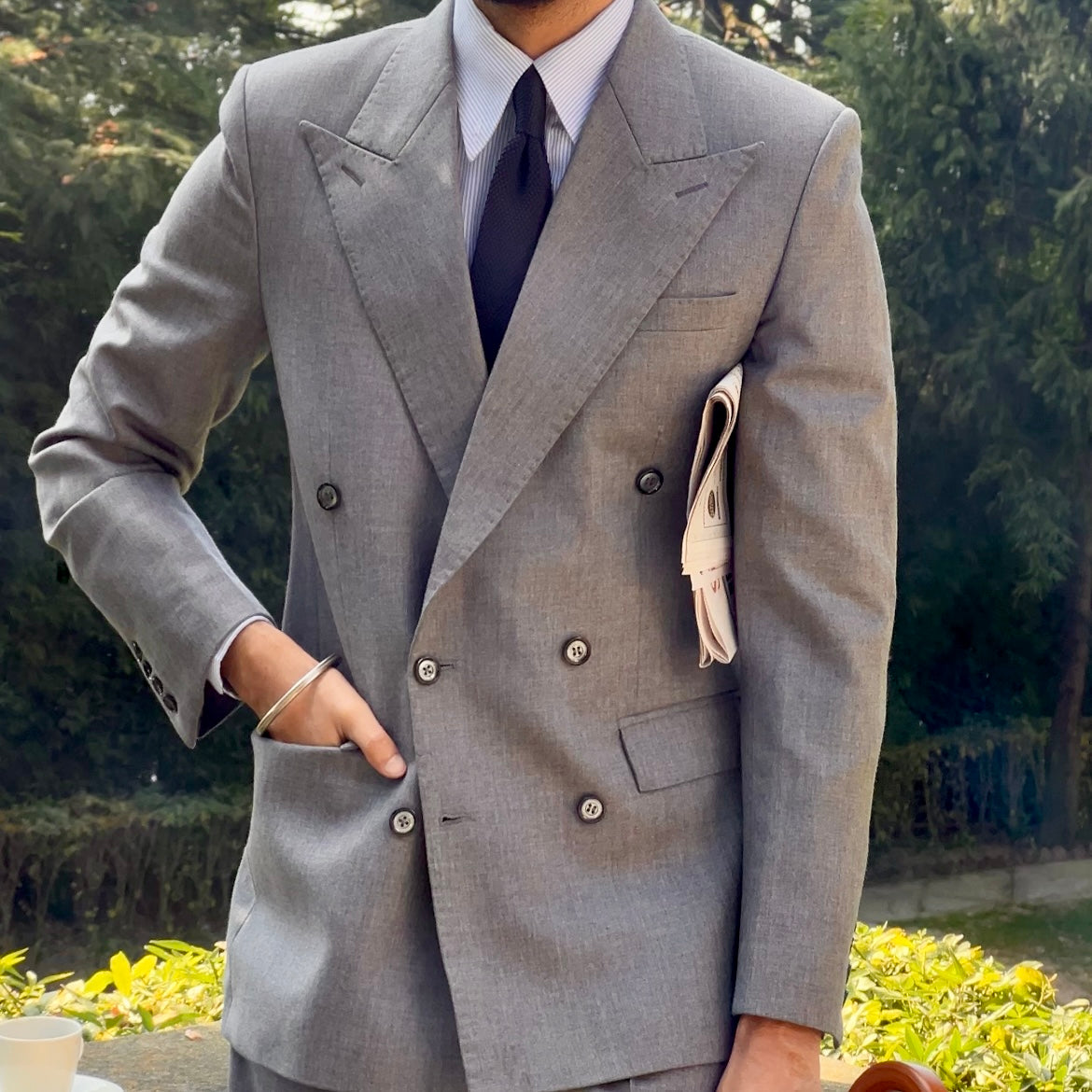 GREY DOUBLE BREASTED 160 's SUIT