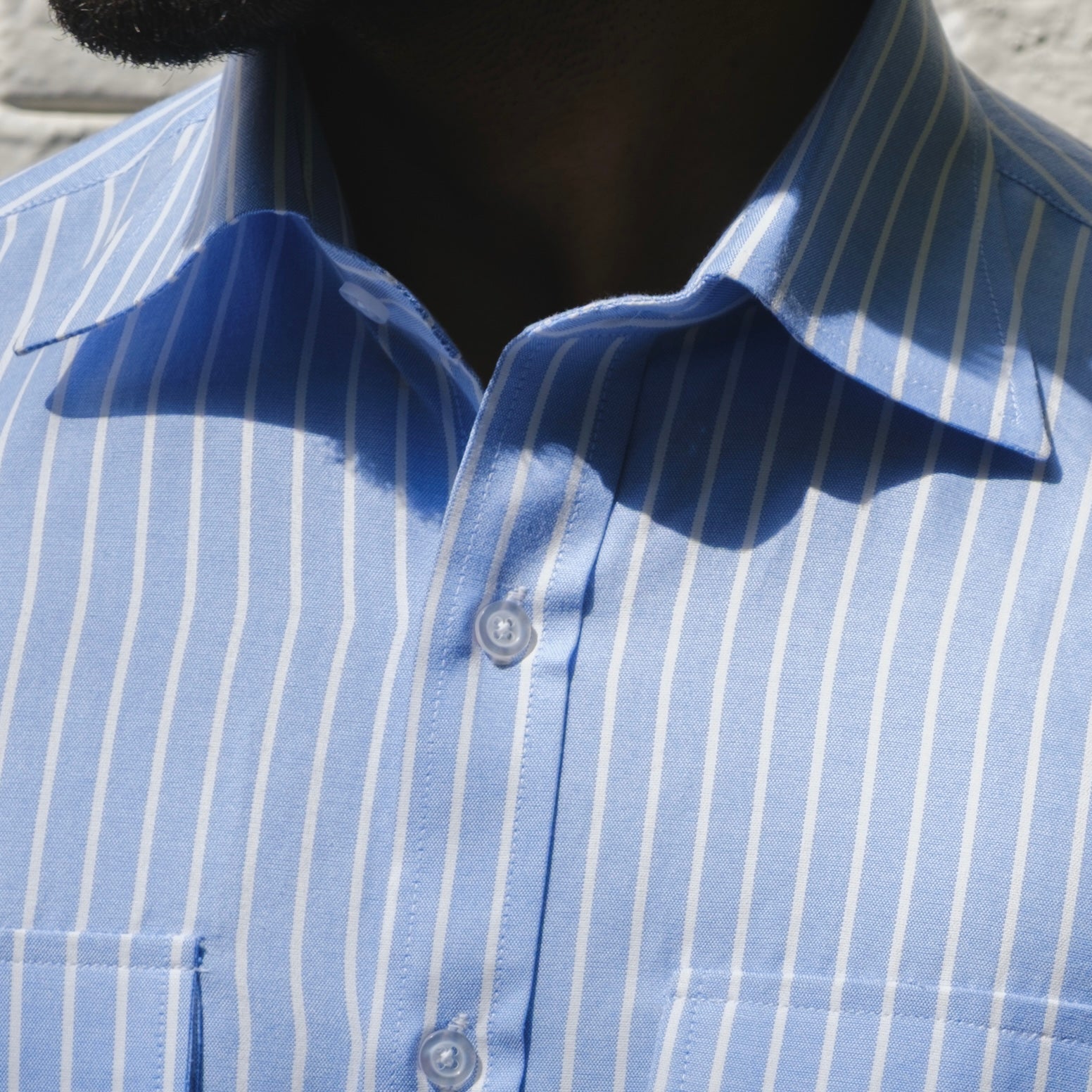 RIVATO STRIPED FLAP POCKET SHIRT