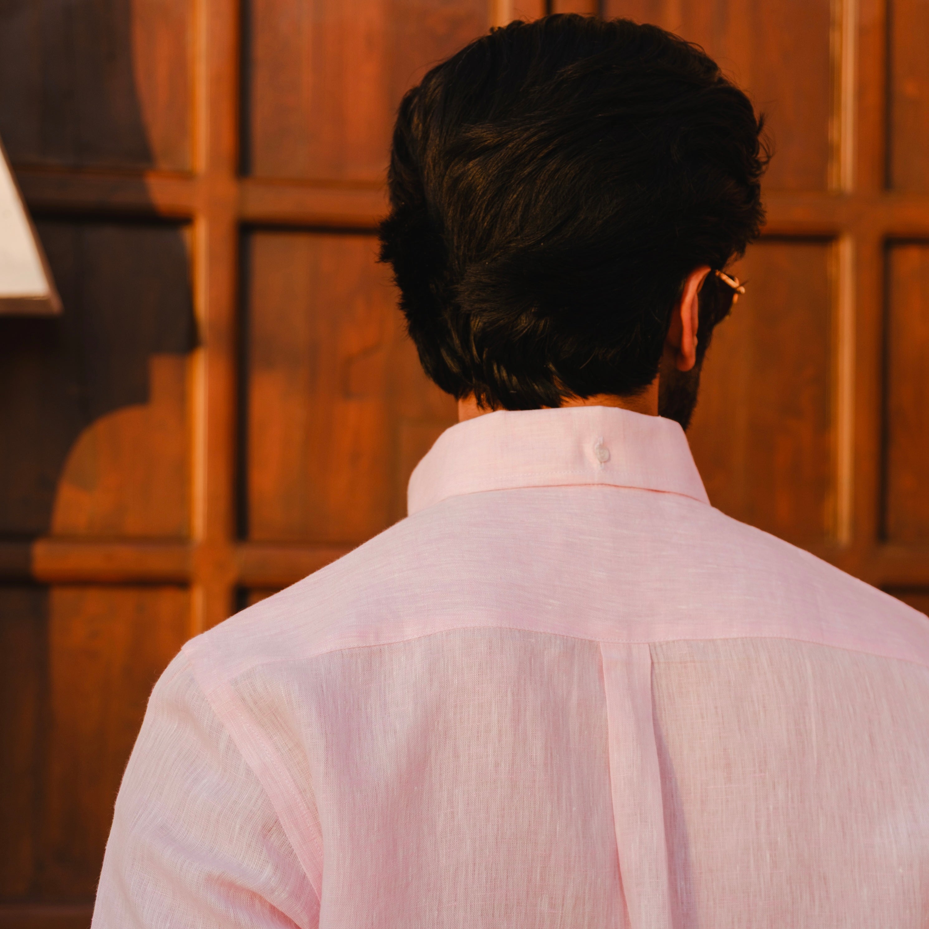 LEVANZO LIGHT PINK LINEN SHIRT