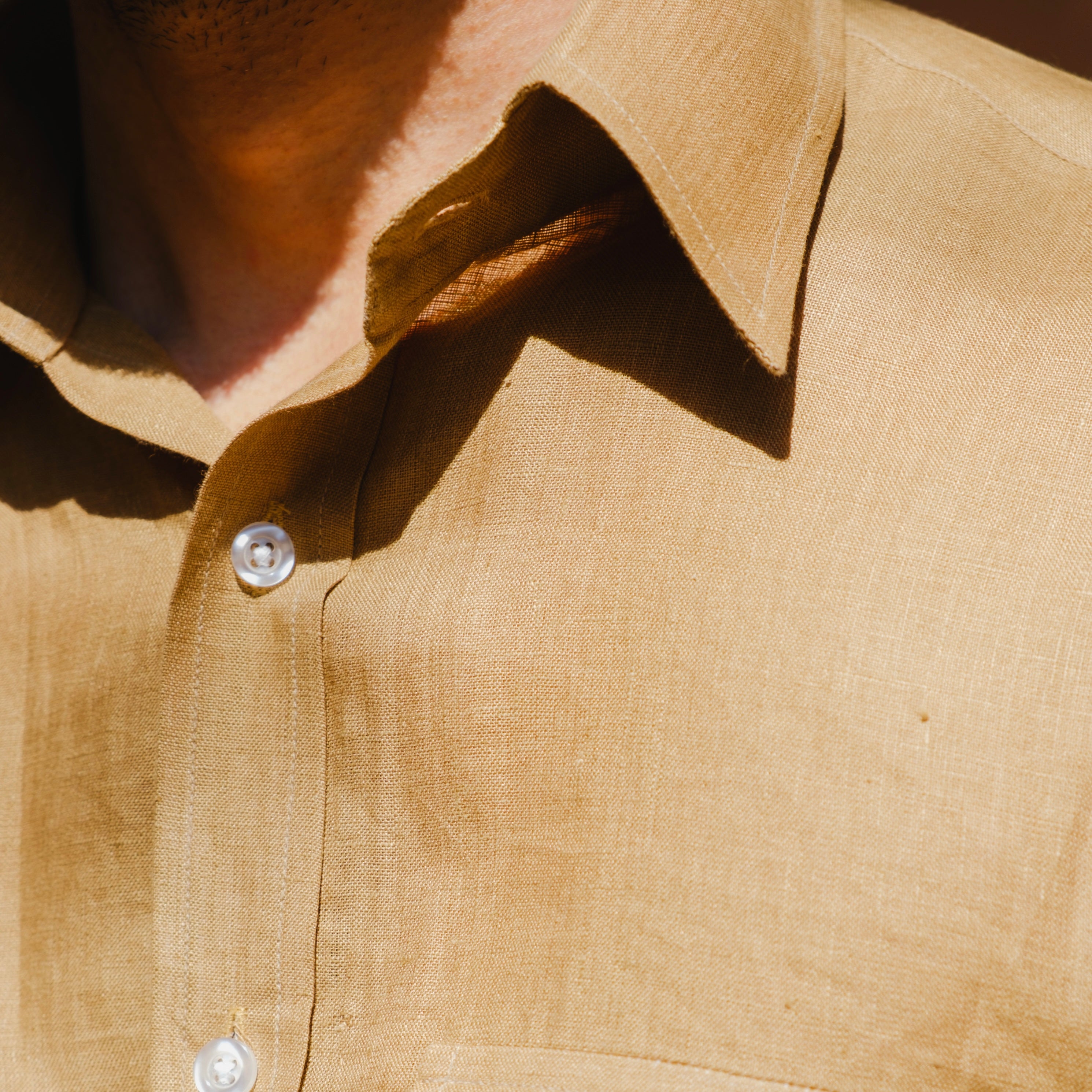 MARRAKECH SANDSTONE DOUBLE POCKET LINEN SHIRT