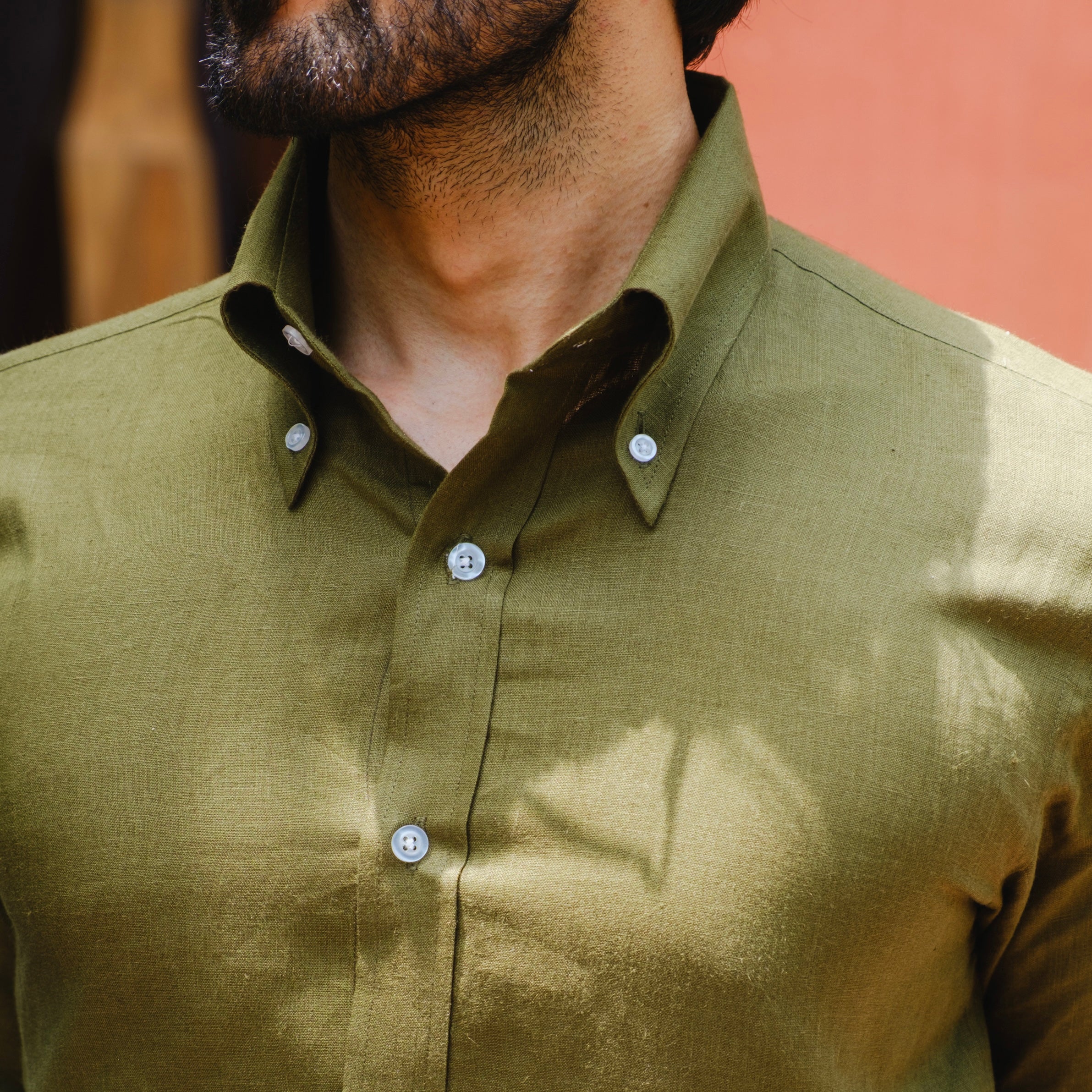 OLIVETO LINEN BUTTON DOWN SHIRT