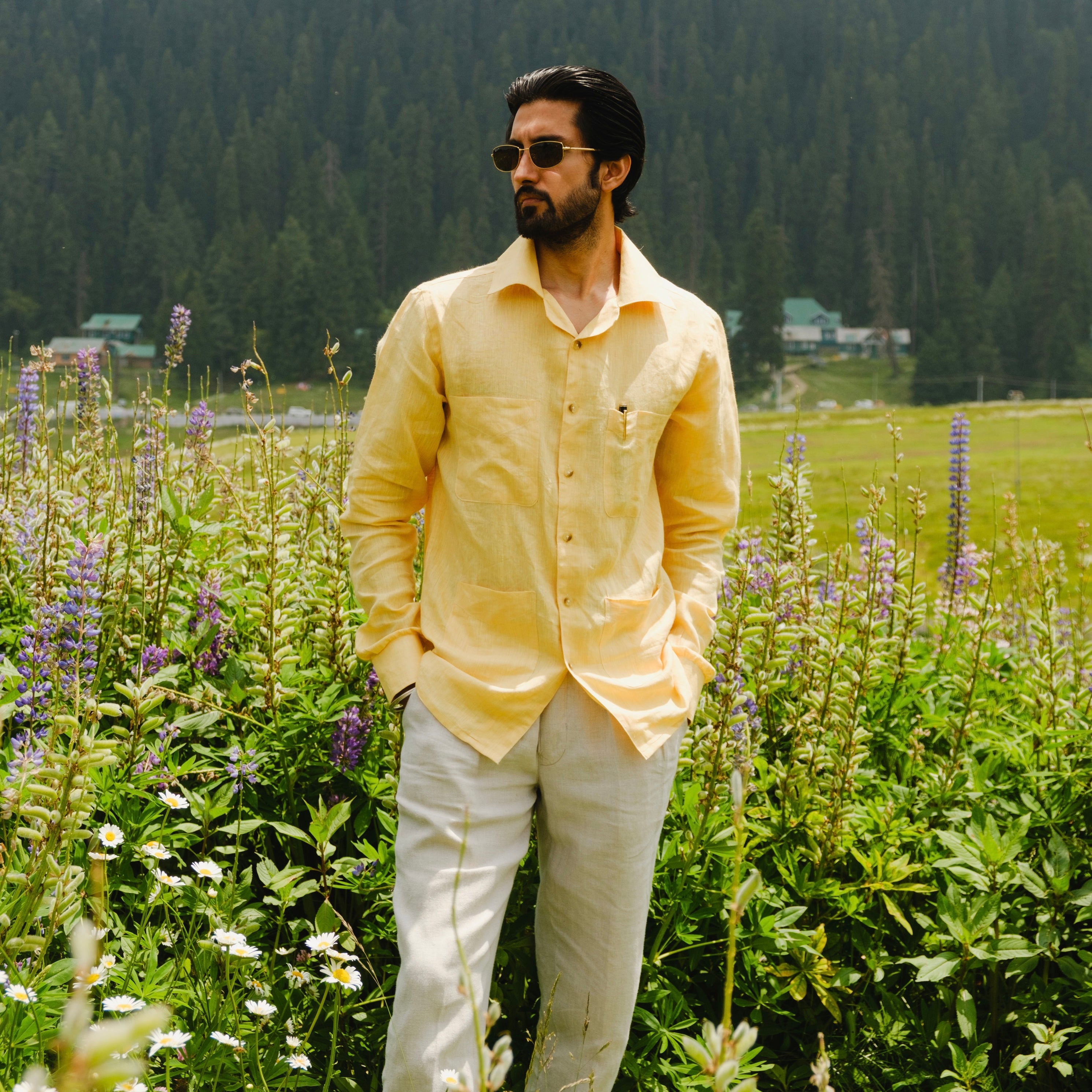 COSTIERA LIMONE SAFARI LINEN SHIRT