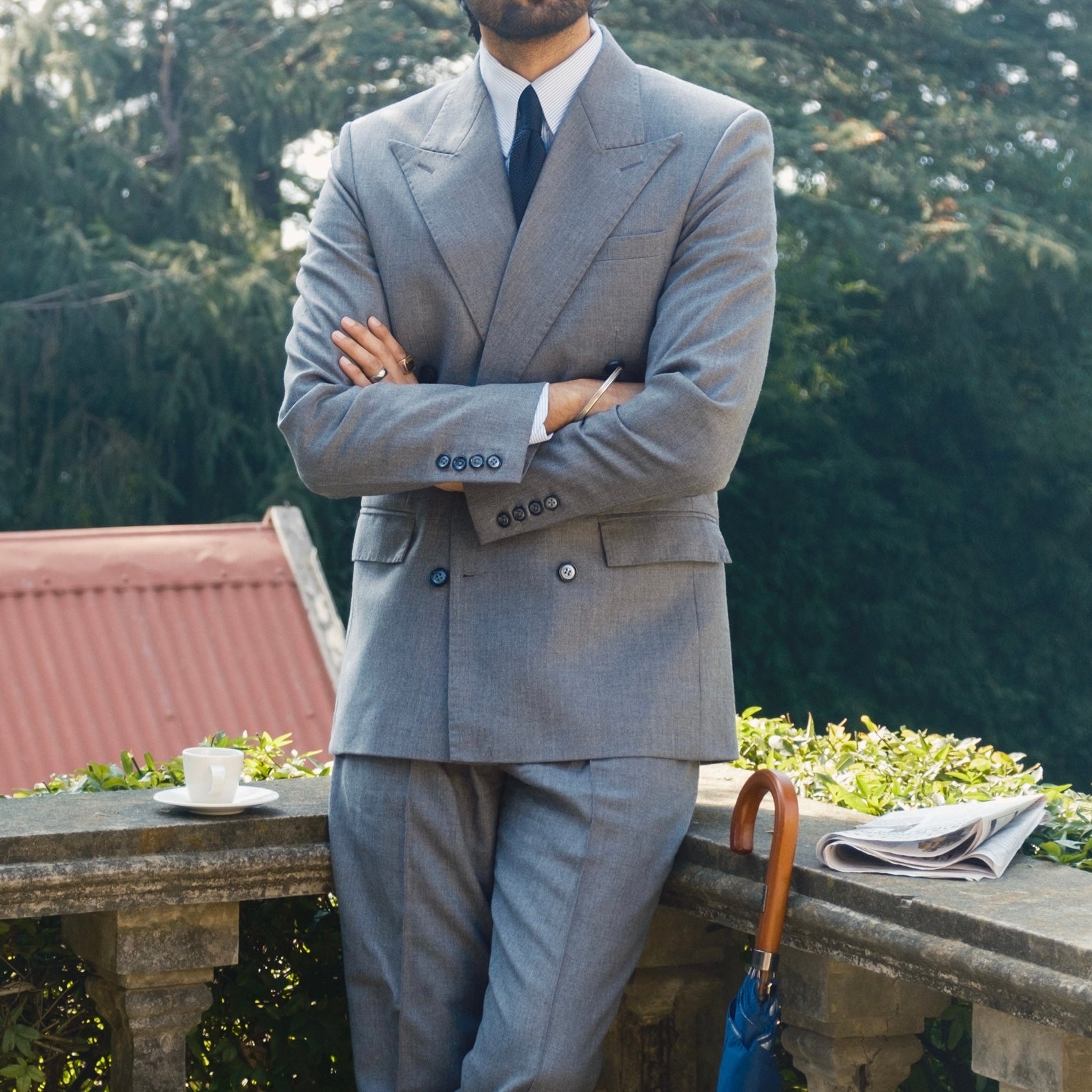 GREY DOUBLE BREASTED 160 's  SUIT
