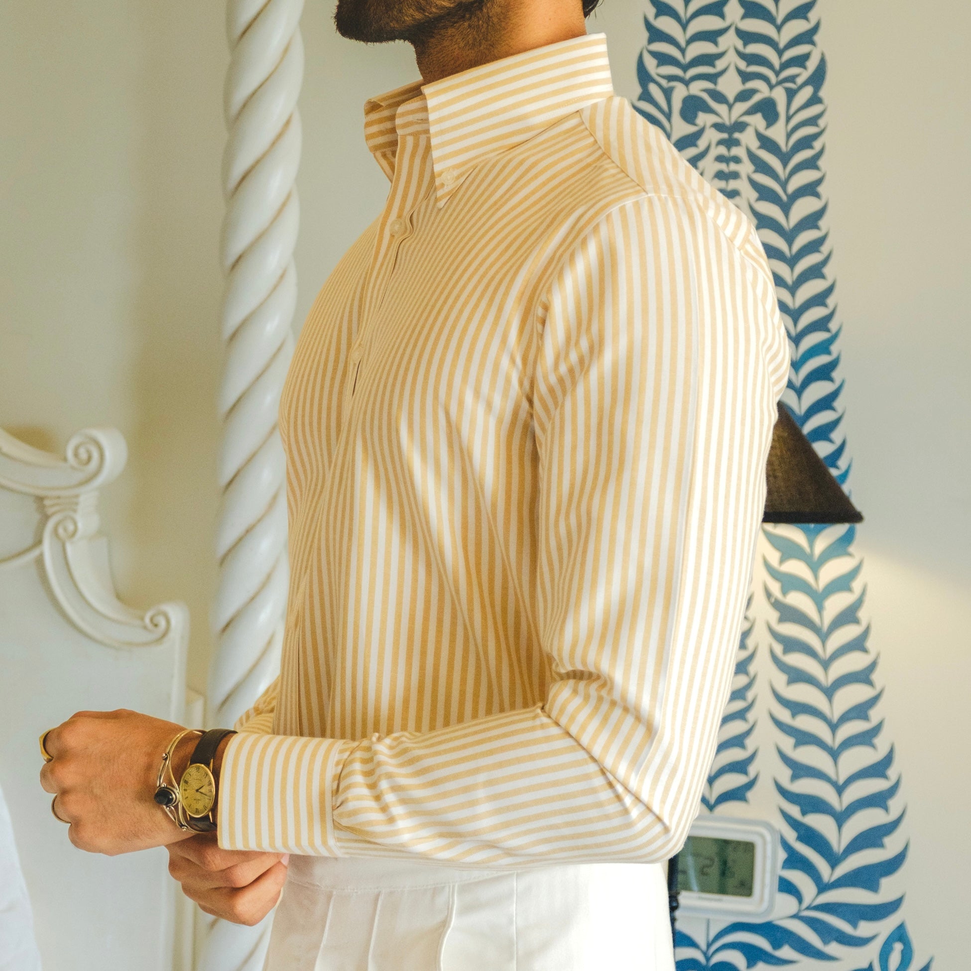COMACCHIO STRIPED OXFORD BUTTON DOWN SHIRT