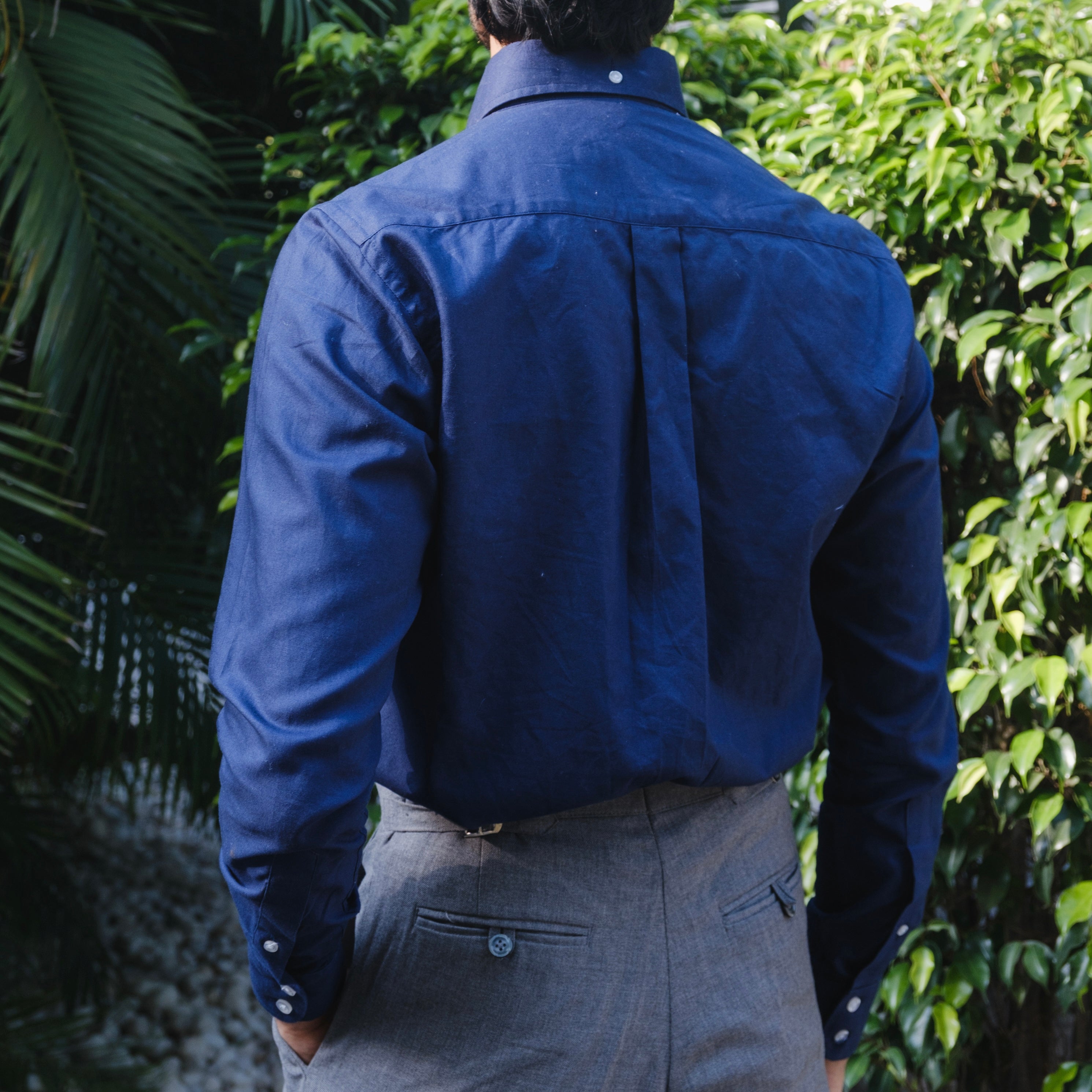 LOMBARDY NAVY BLUE BUTTON DOWN SHIRT