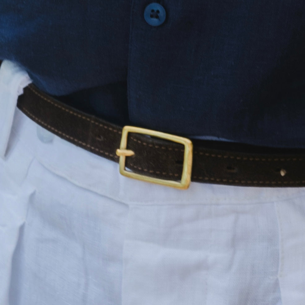 THE BELLAGIO BROWN SUEDE BELT