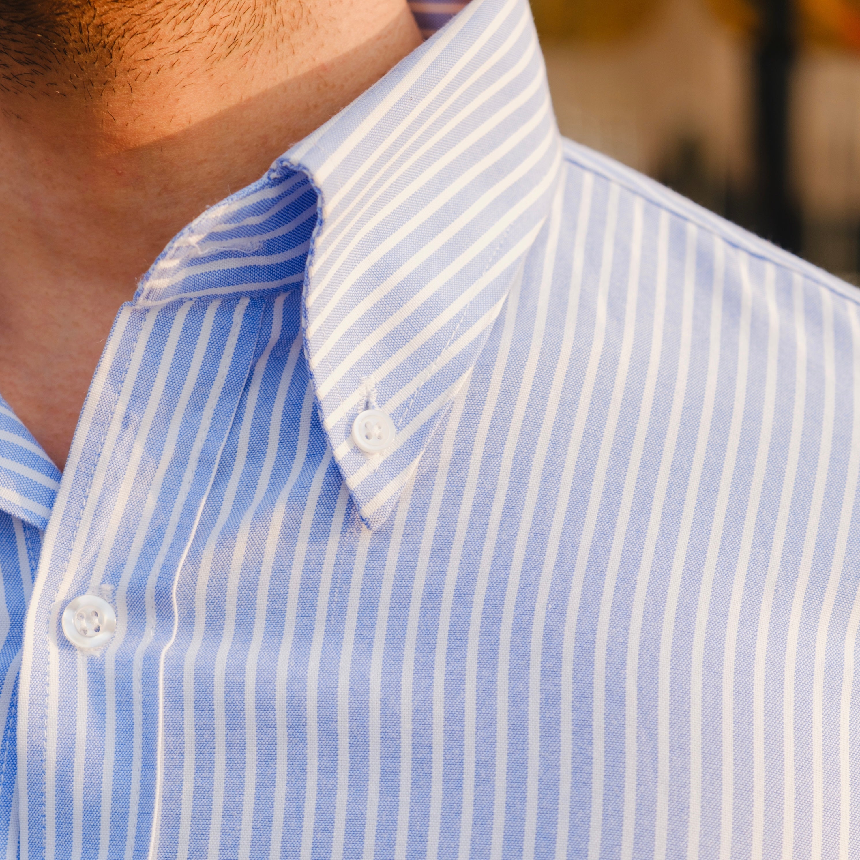POSILLIPO SKY BLUE SIGNATURE STRIPED BUTTON DOWN SHIRT