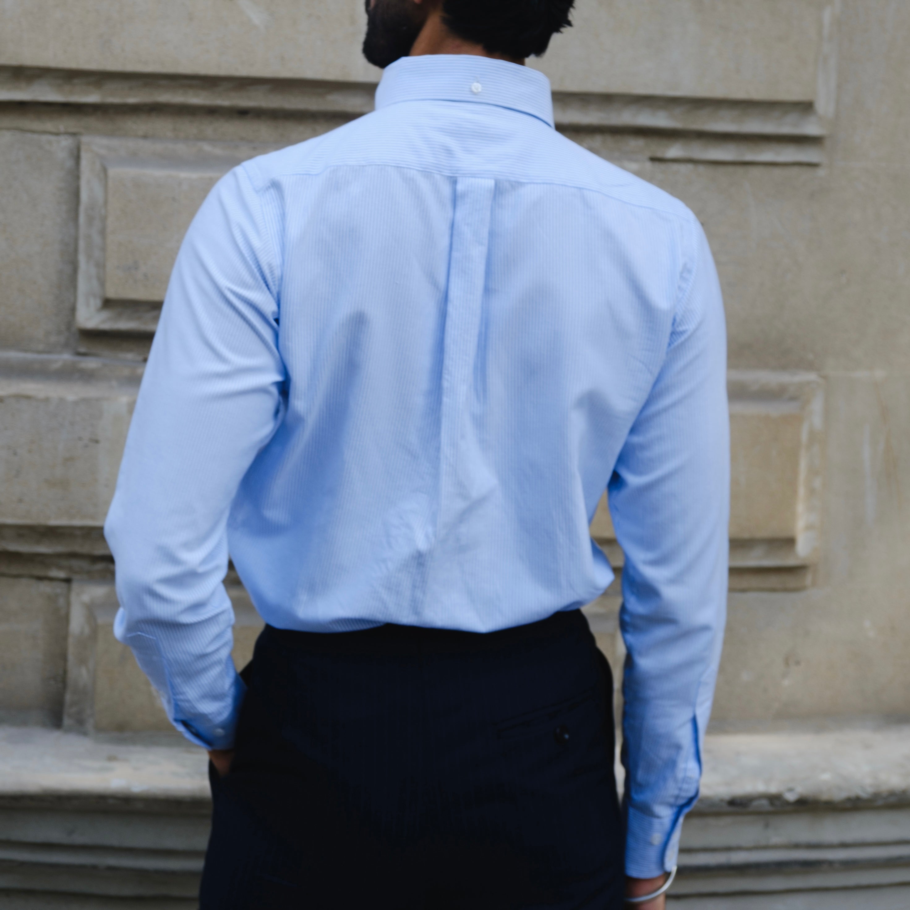 CANARY PINSTRIPE BUTTON-DOWN SHIRT