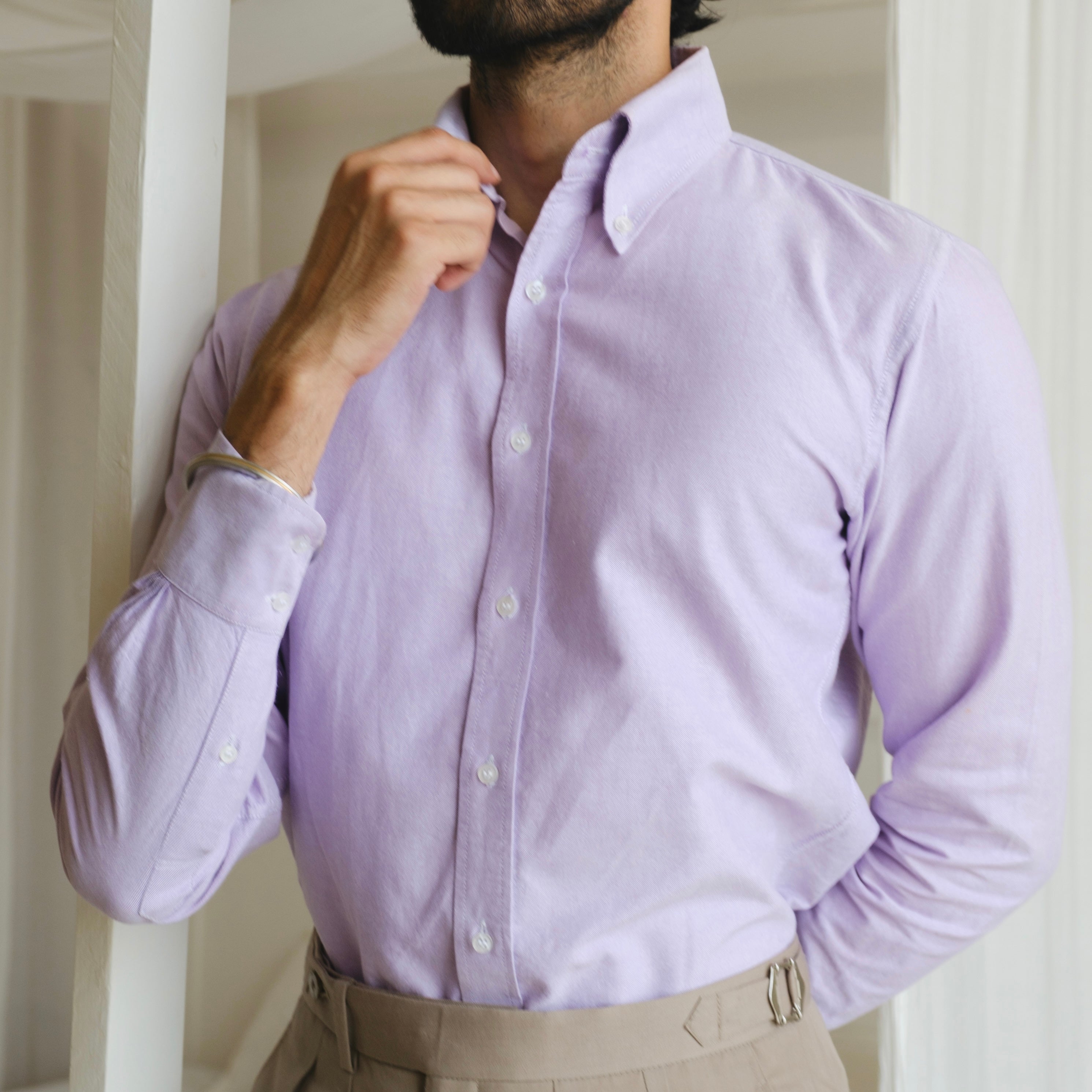 BRERA LAVENDER OXFORD BUTTON-DOWN SHIRT