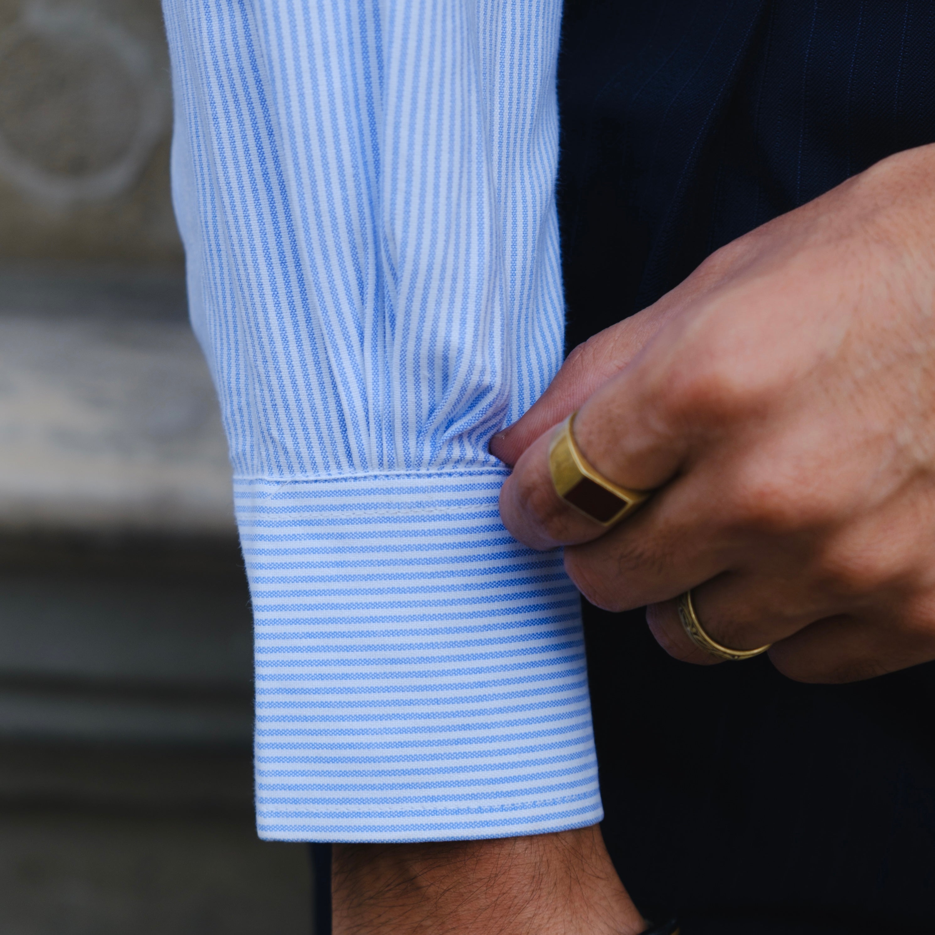 CANARY PINSTRIPE BUTTON-DOWN SHIRT