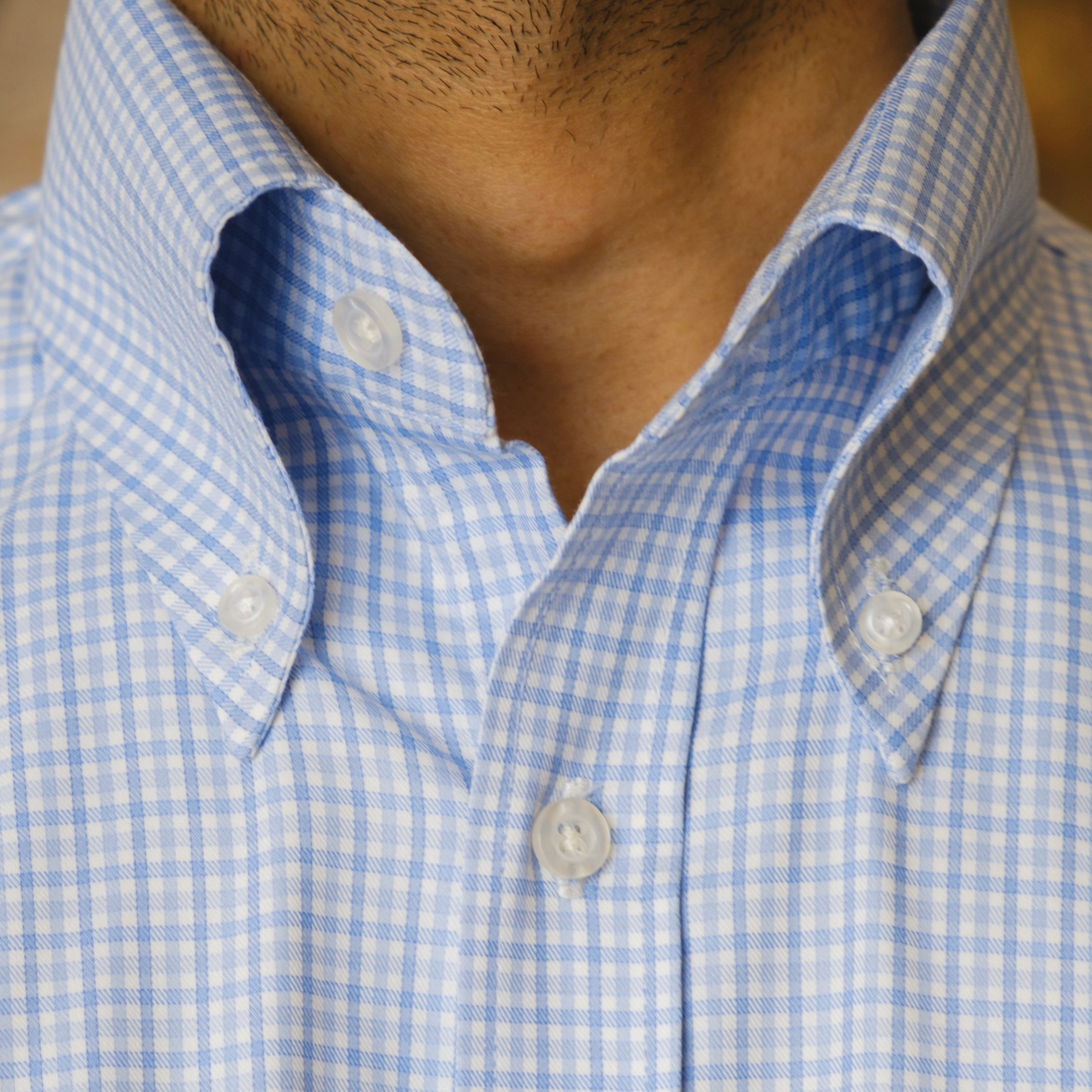 SCASSO CHECKERED BUTTON DOWN SHIRT