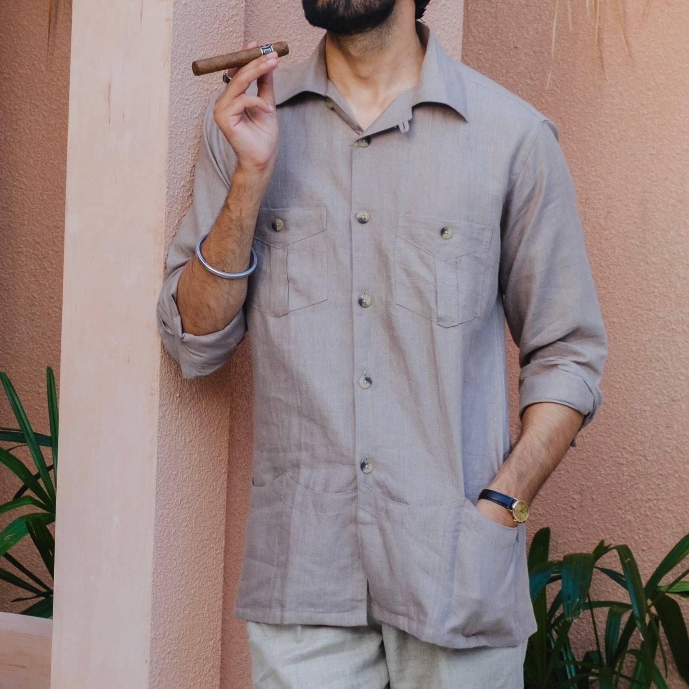 PATRIMONIO RADICI SAFARI LINEN JACKET