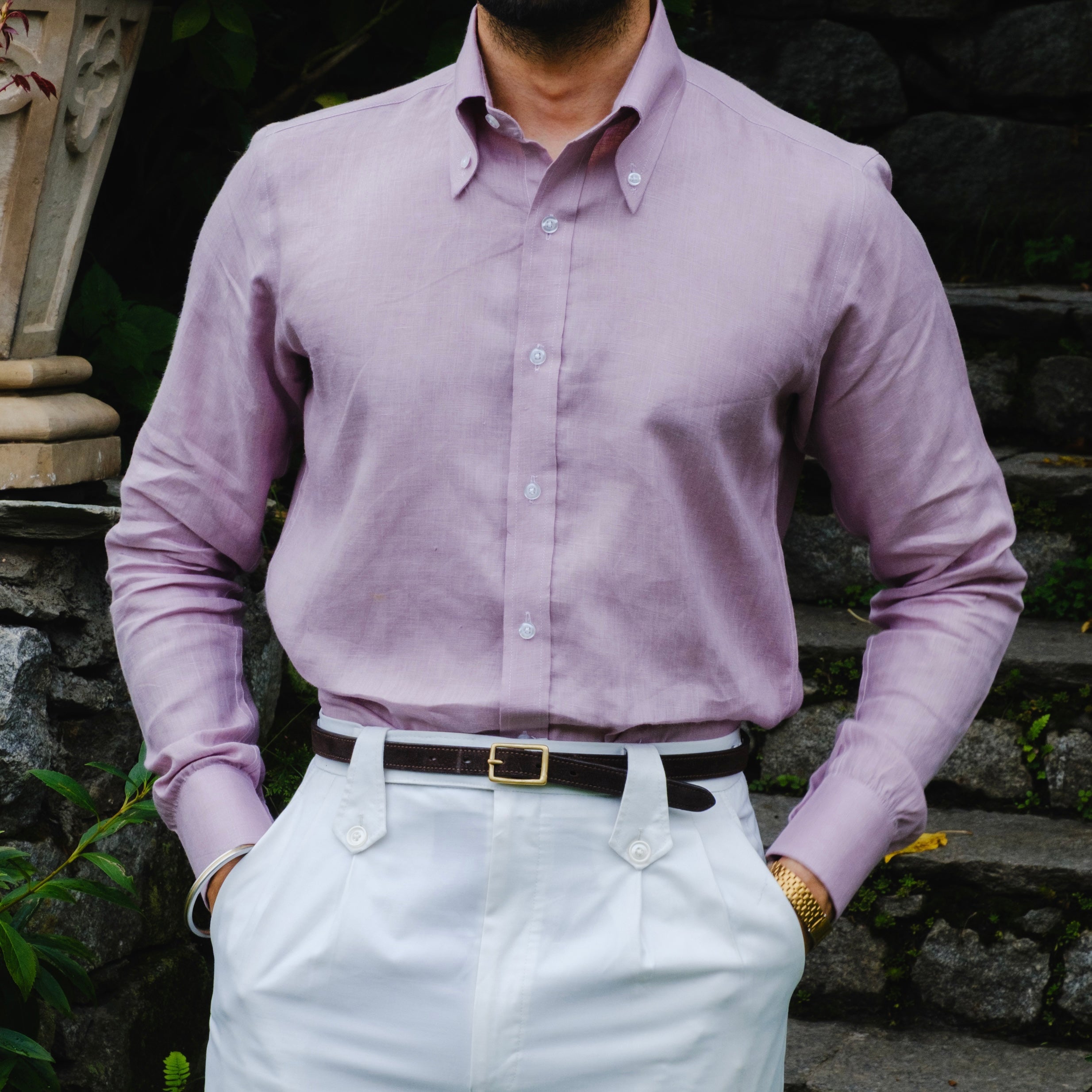 WISTERIA LINEN BUTTON DOWN SHIRT