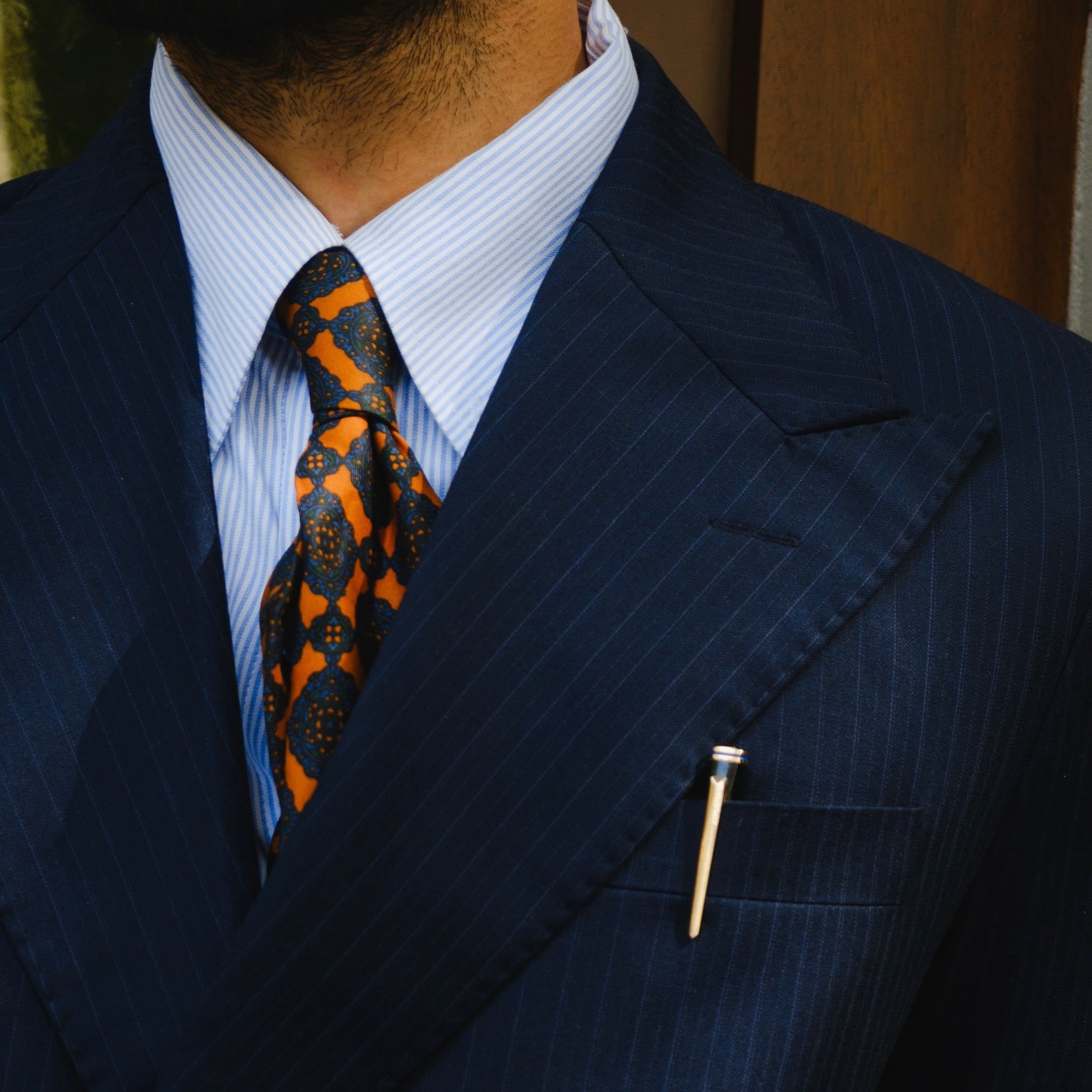 SIGNATURE NAVY PINSTRIPE SUPER 160's SUIT