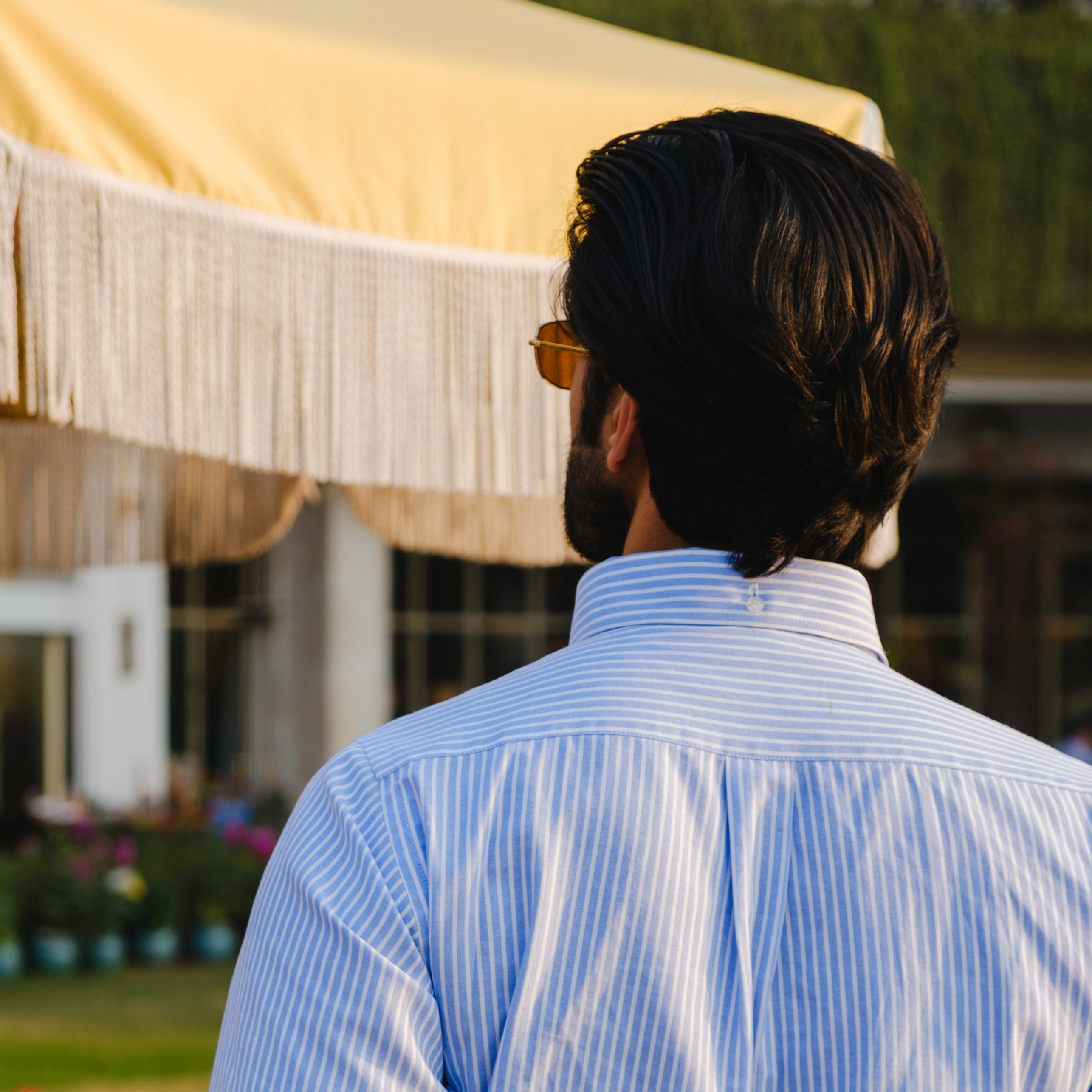 POSILLIPO SKY BLUE SIGNATURE STRIPED BUTTON DOWN SHIRT