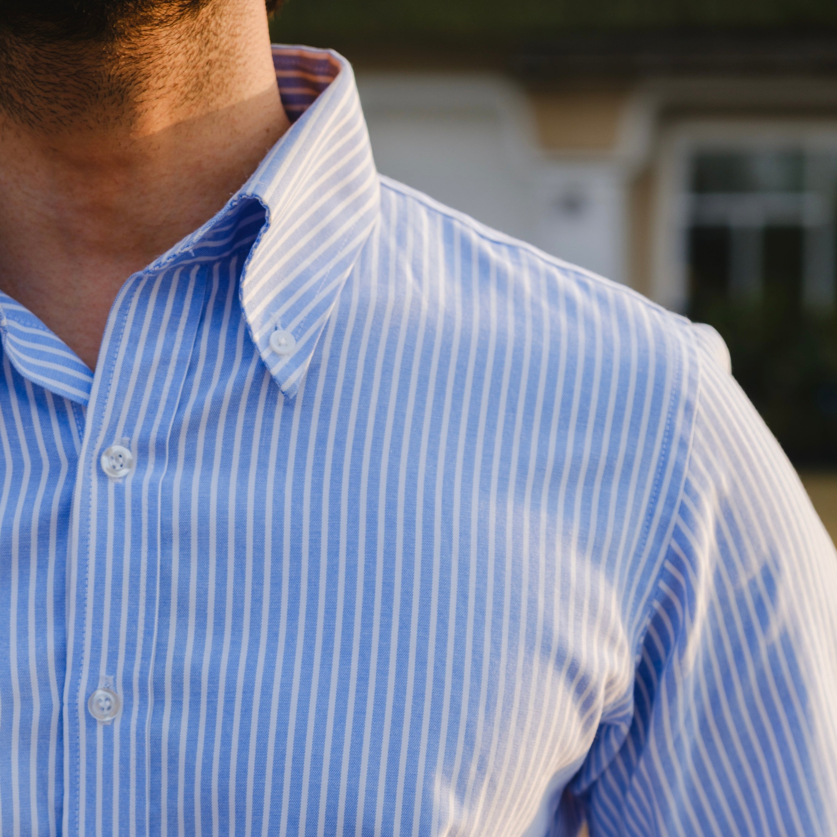 POSILLIPO SKY BLUE SIGNATURE STRIPED BUTTON DOWN SHIRT