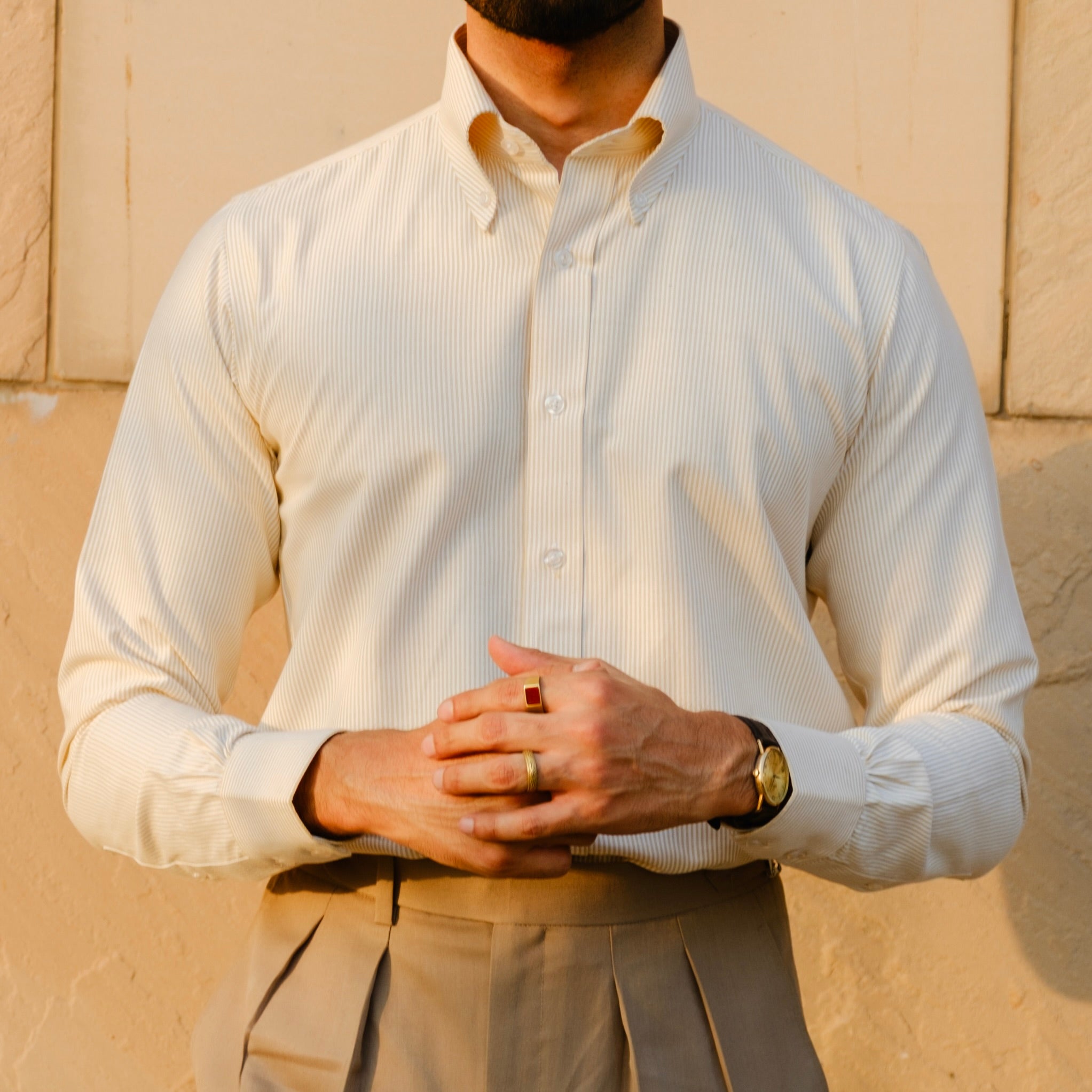 SAVONA PINSTRIPE BUTTON DOWN SHIRT