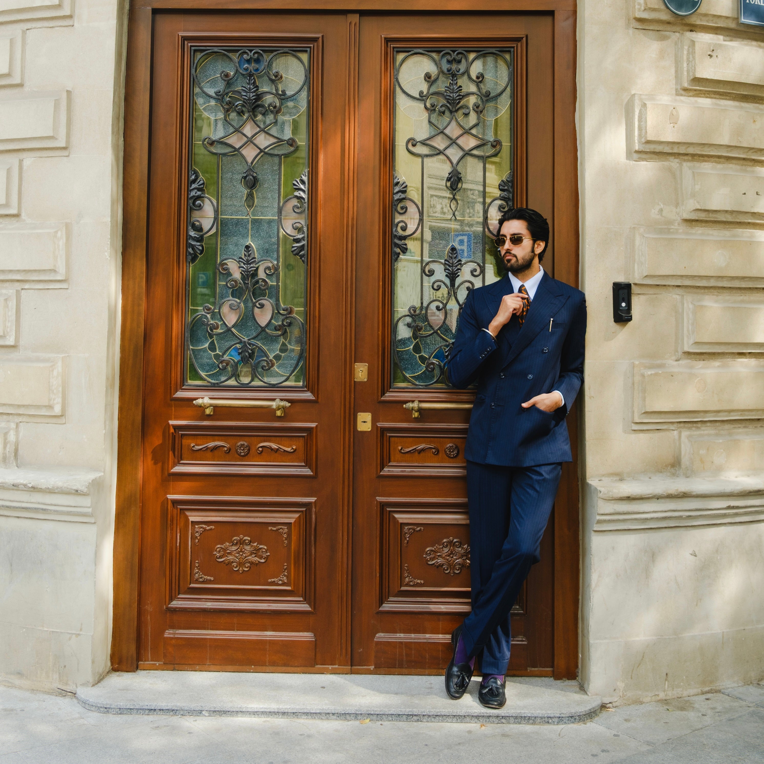 SIGNATURE NAVY PINSTRIPE SUPER 160's SUIT
