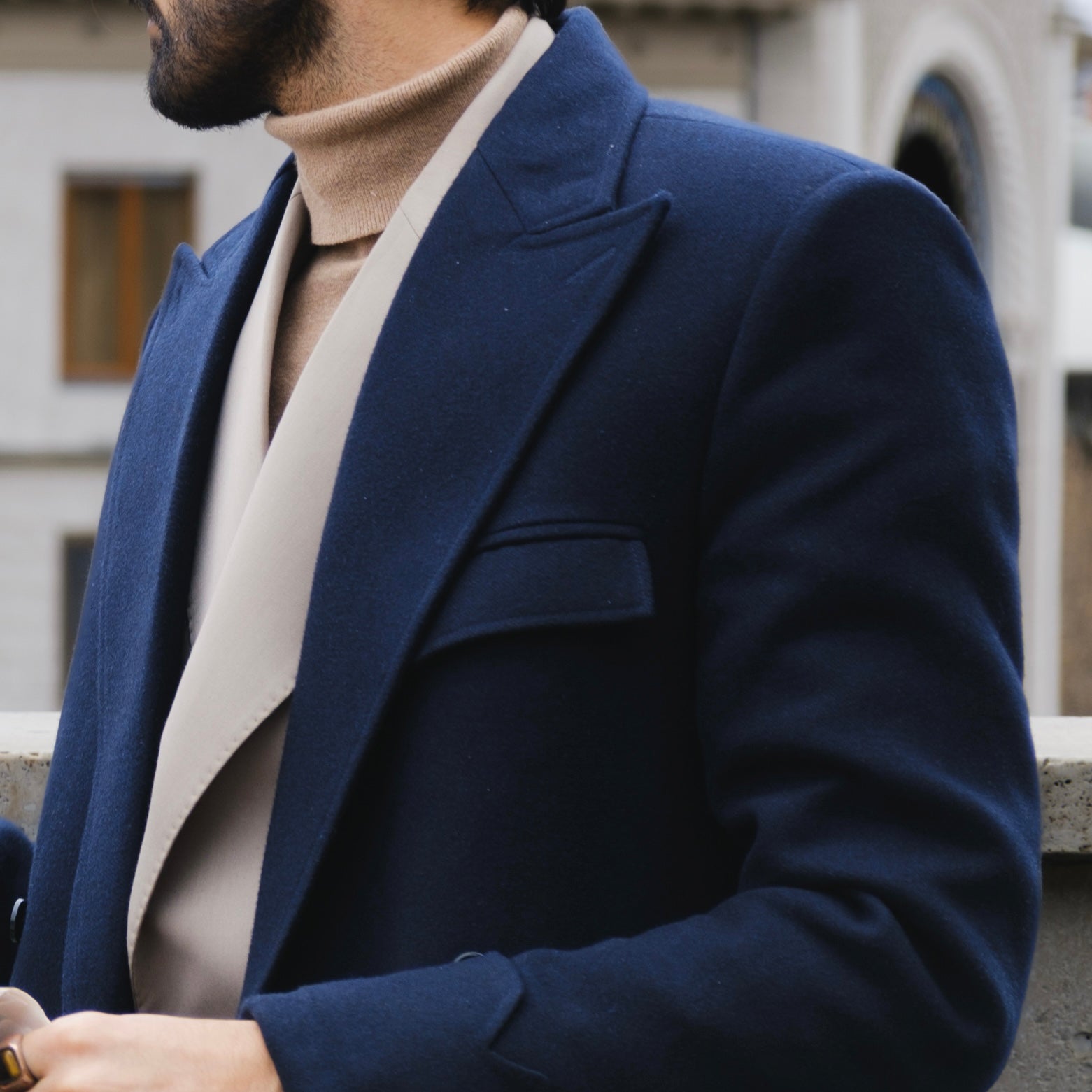 AZZURO INVERNO DOUBLE BREASTED OVERCOAT