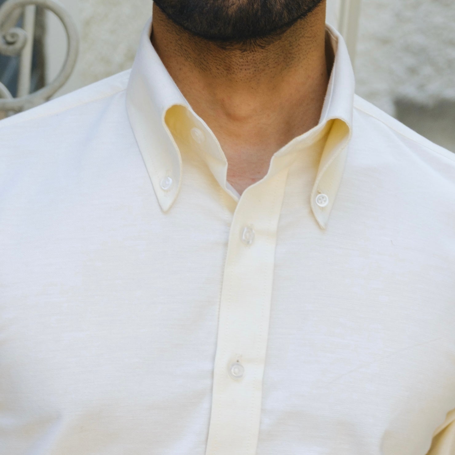 CAMERINO BUTTER YELLOW OXFORD BUTTON DOWN SHIRT