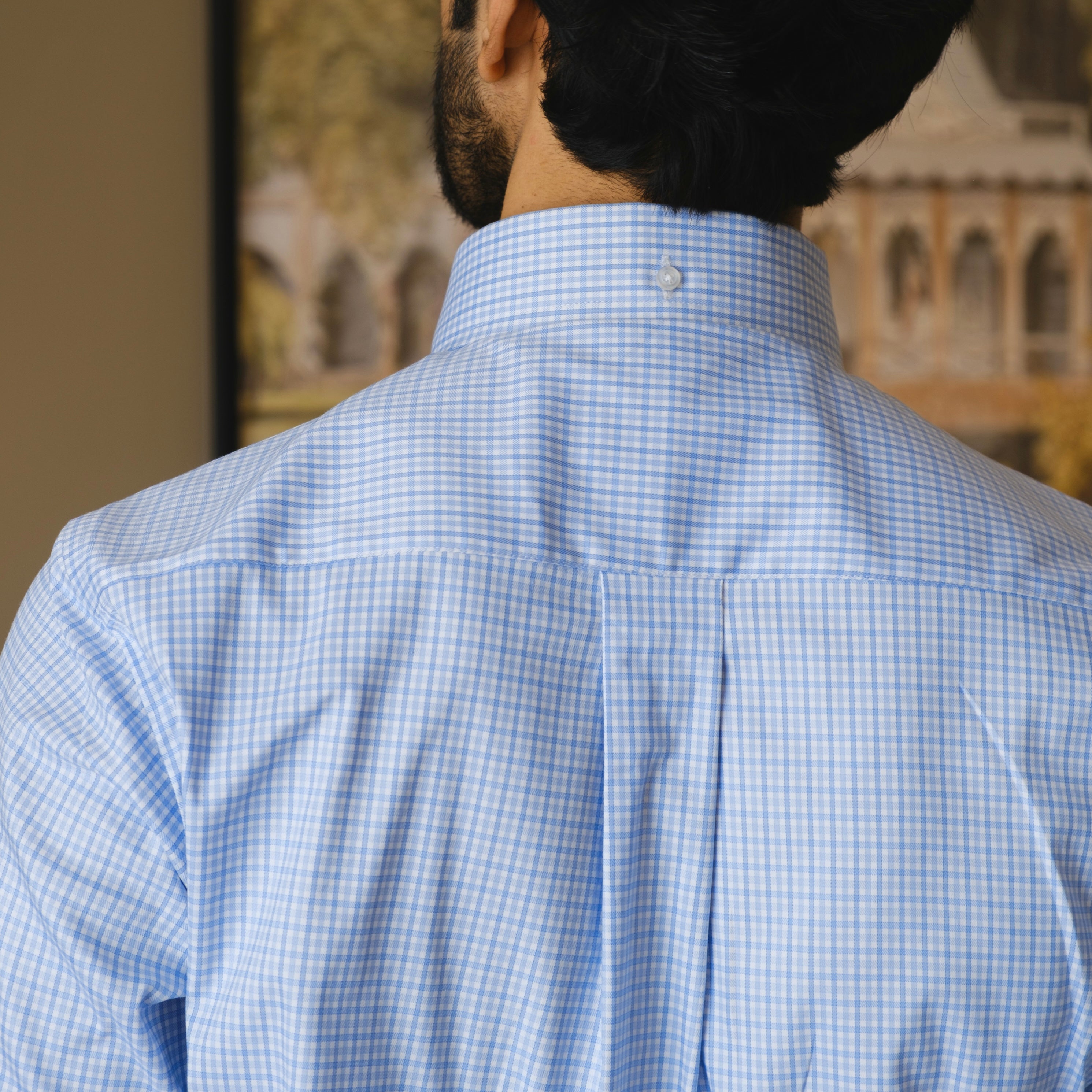 SCASSO CHECKERED BUTTON DOWN SHIRT