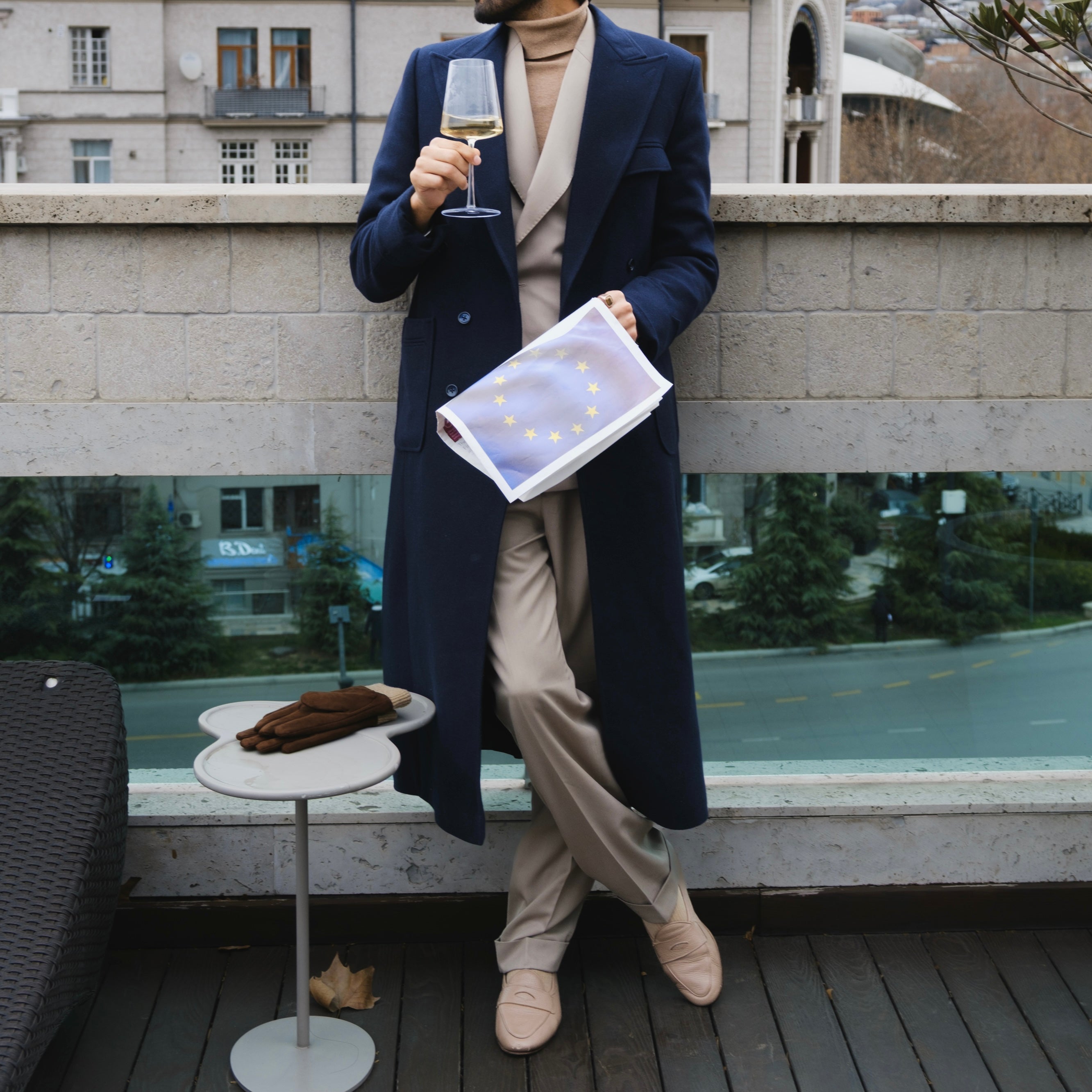 AZZURO INVERNO DOUBLE BREASTED OVERCOAT