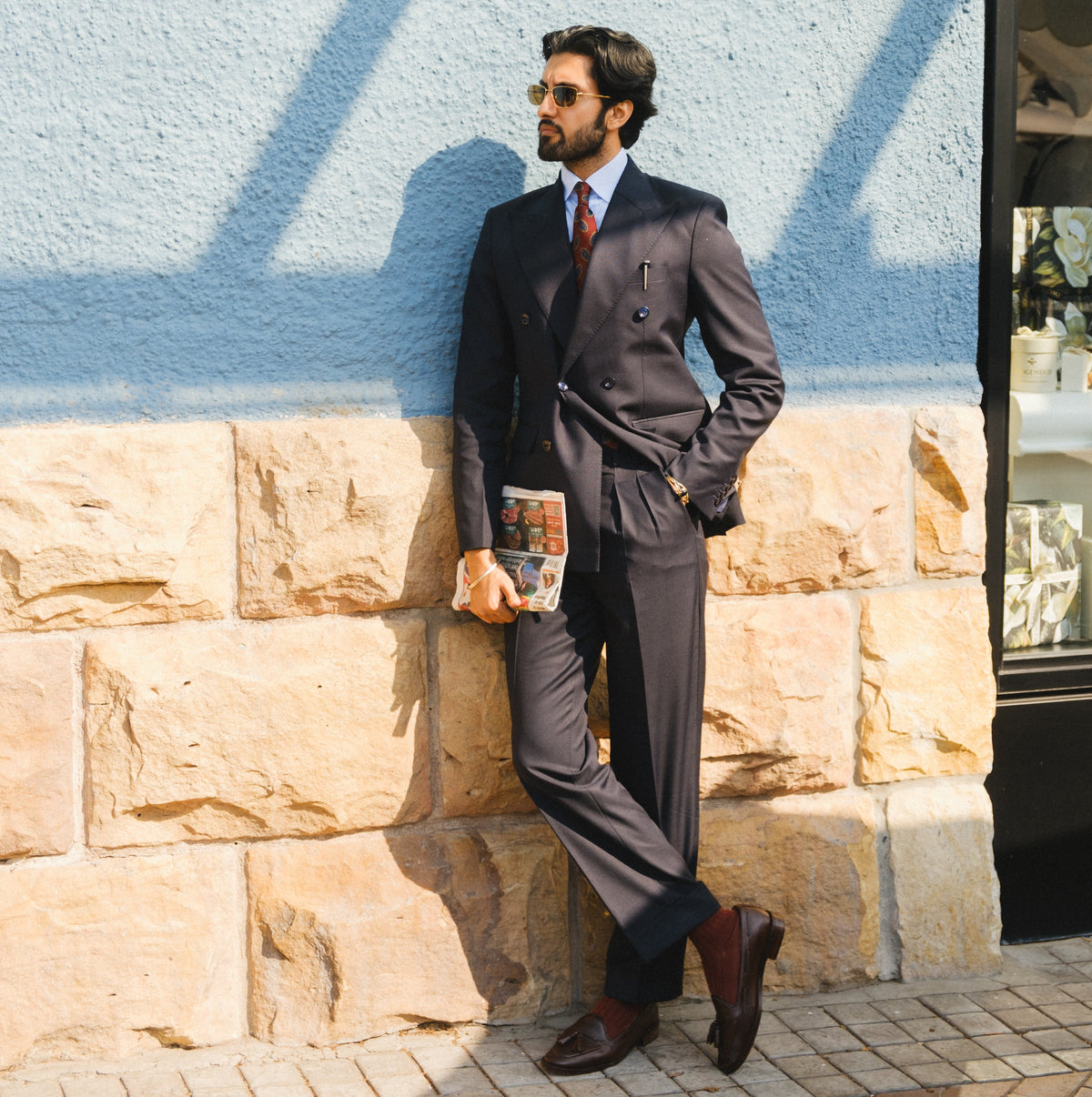 THE HARBOUR NAVY SUPER 160s ESSENTIAL SUIT