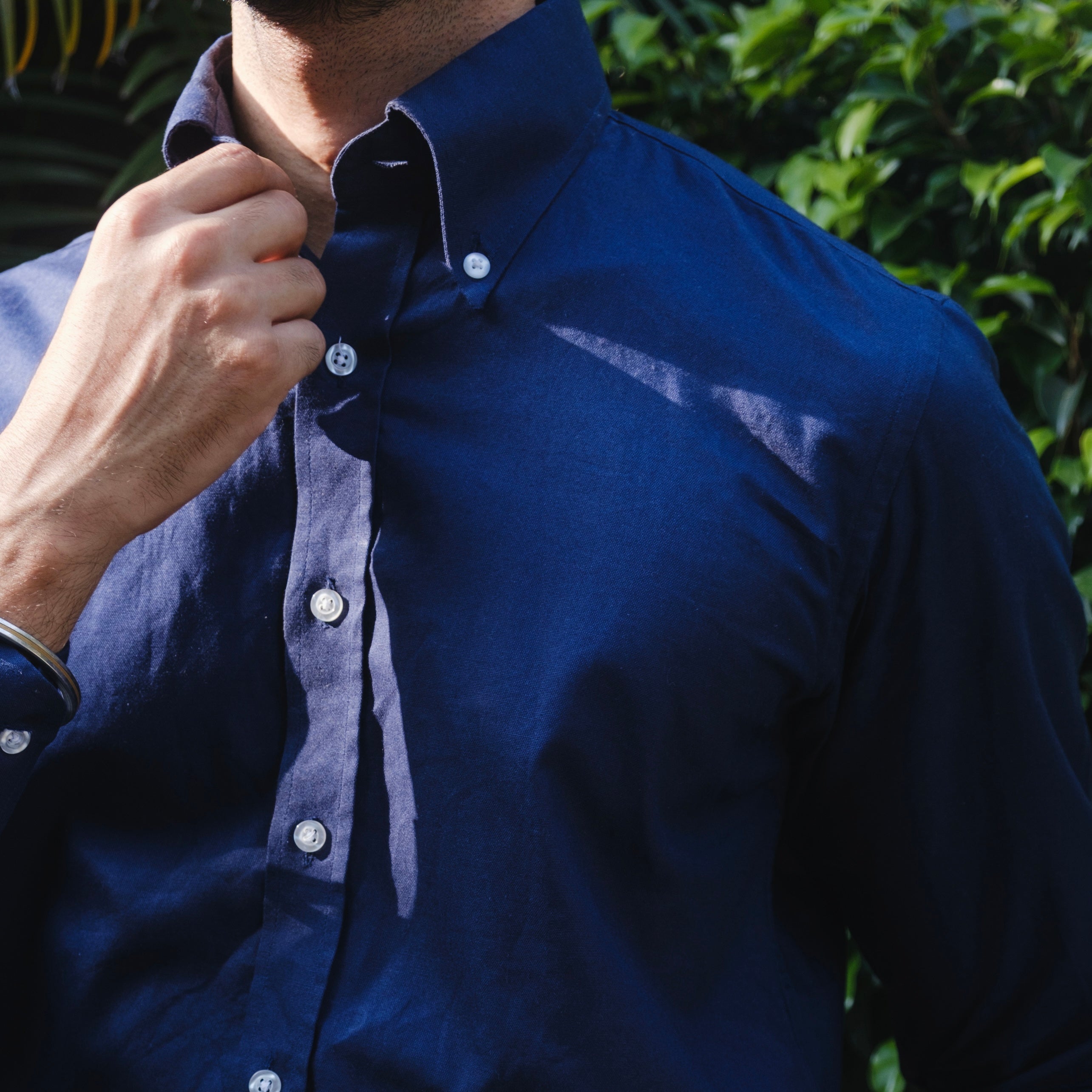 LOMBARDY NAVY BLUE BUTTON DOWN SHIRT